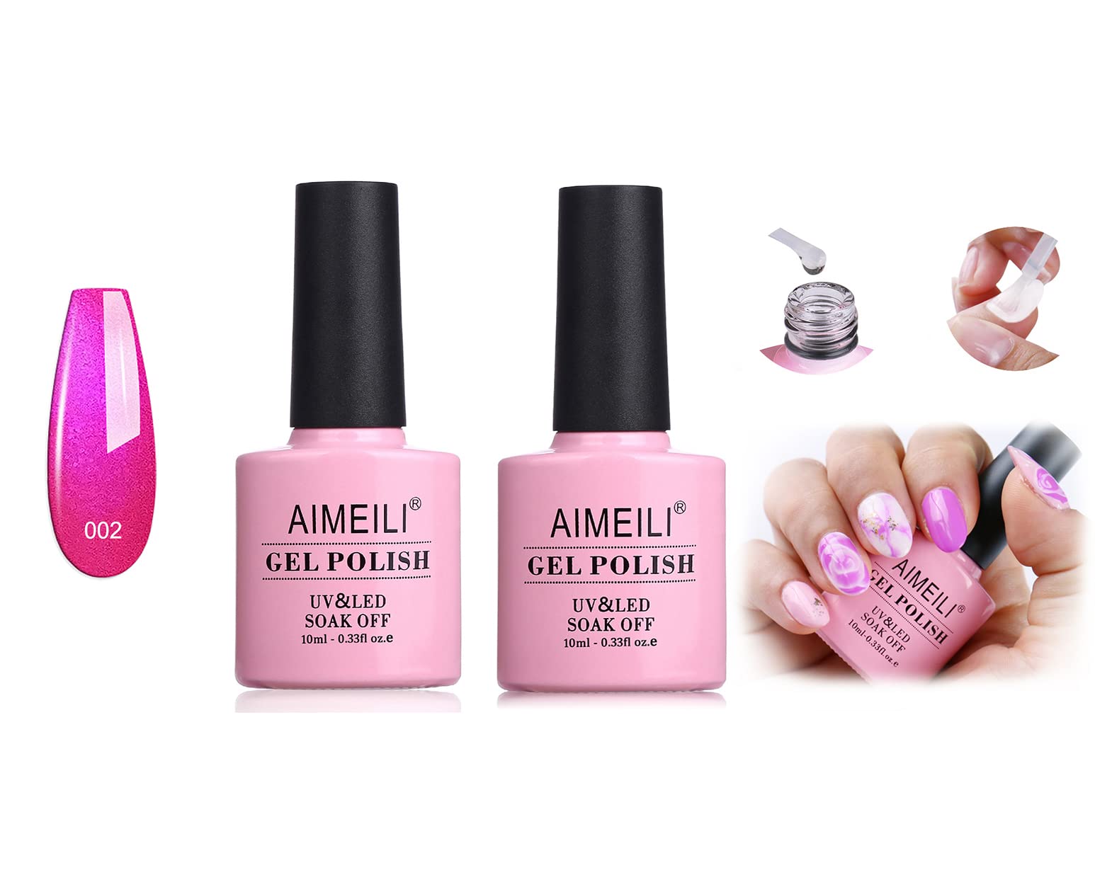 AIMEILI Blooming Gel for Nail Art - Hot Pink Nail Polish Kit with Blossom Effect | DIY Salon-Quality Manicure at Home for Parties & Special Occasions