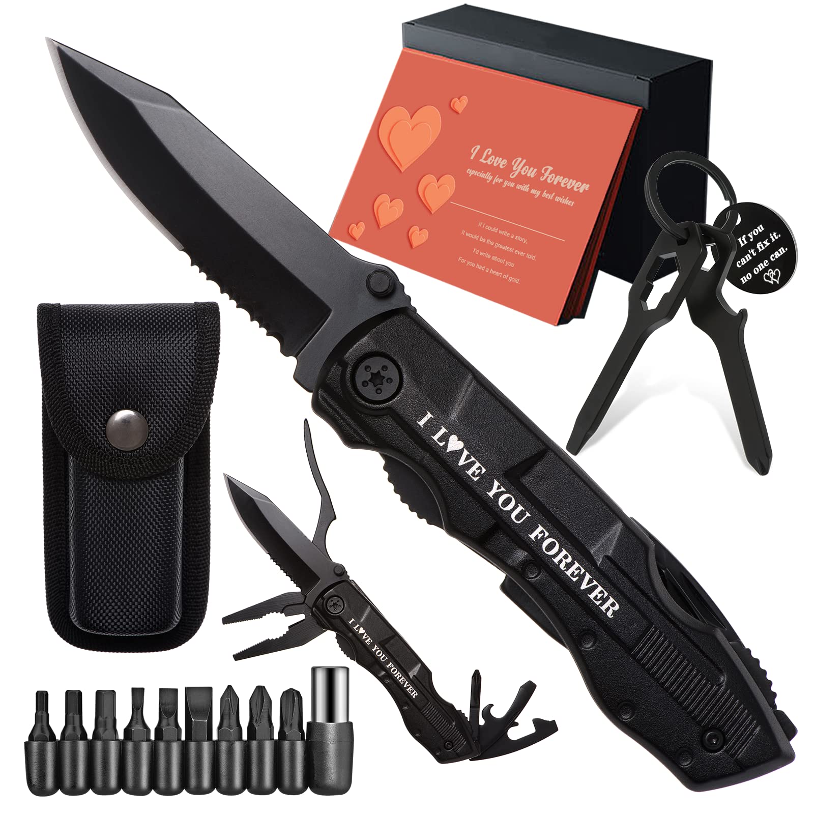 Multitool Pocket Knife for Men - Camping, Fishing, Cycling Gifts