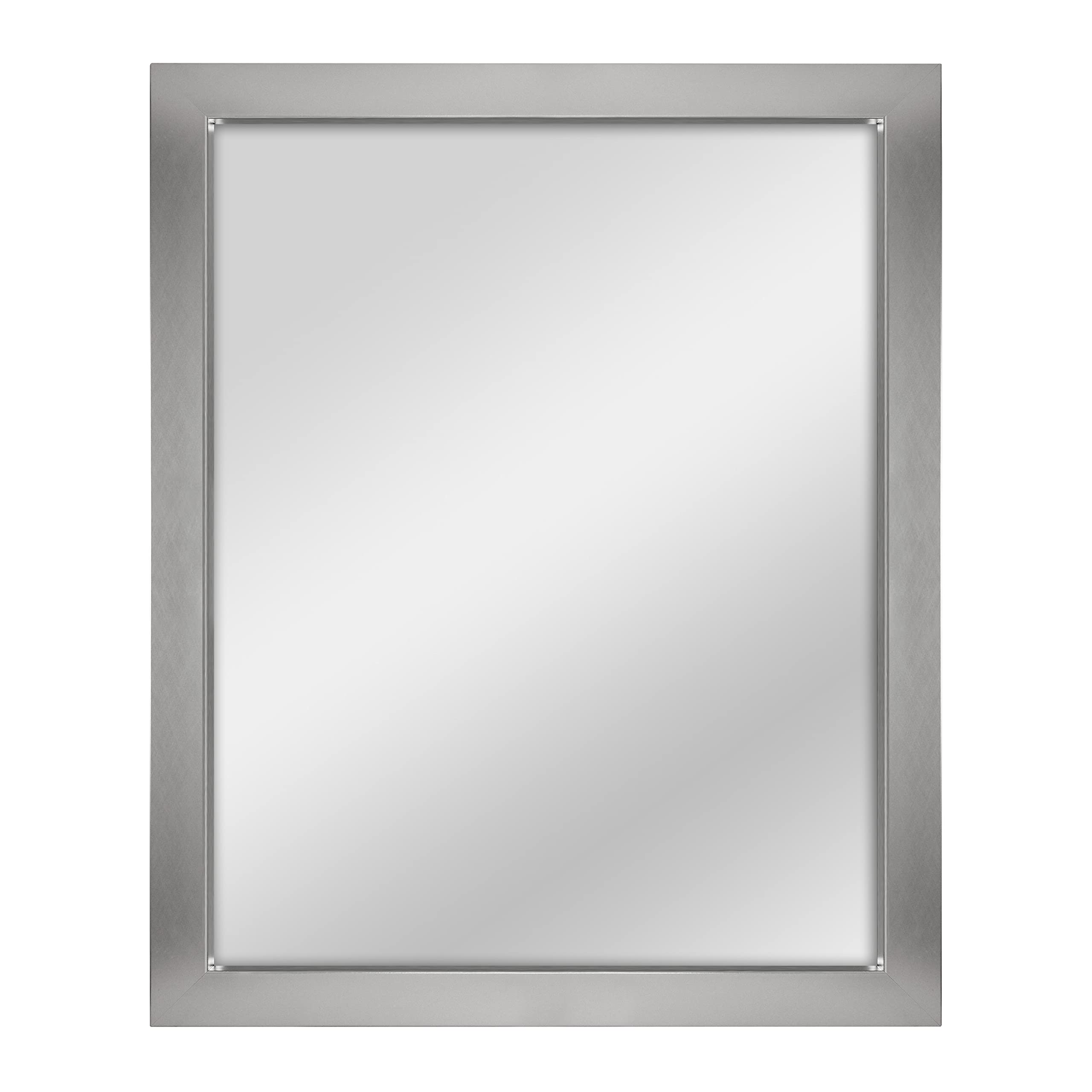 MCS 27.4x33.4 Inch Thin Gallery Wall Large Mirror - Silver Vertical & Horizontal Hanging Mirror for Bathroom, Bedroom & Living Room Decor - Perfect for Vanity, Entryway & Home Styling