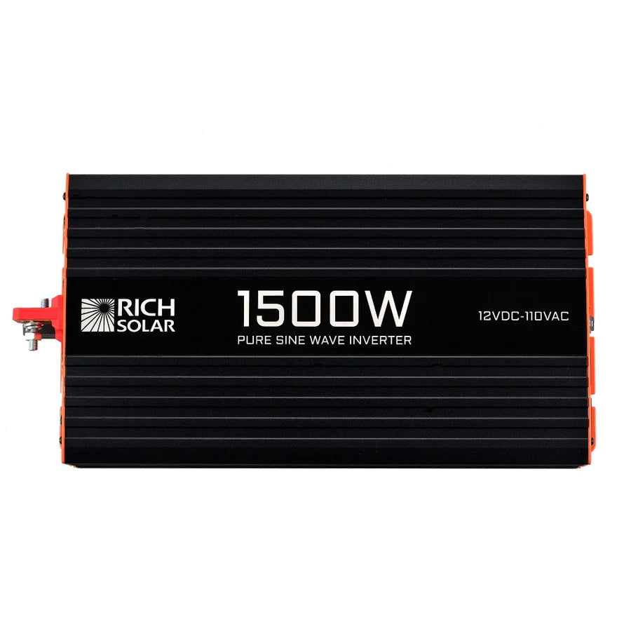 Rich Solar 1500W 12V Pure Sine Wave Power Inverter for RVs, Boats, Off-Grid Solar Systems - Heavy Duty Industrial Use