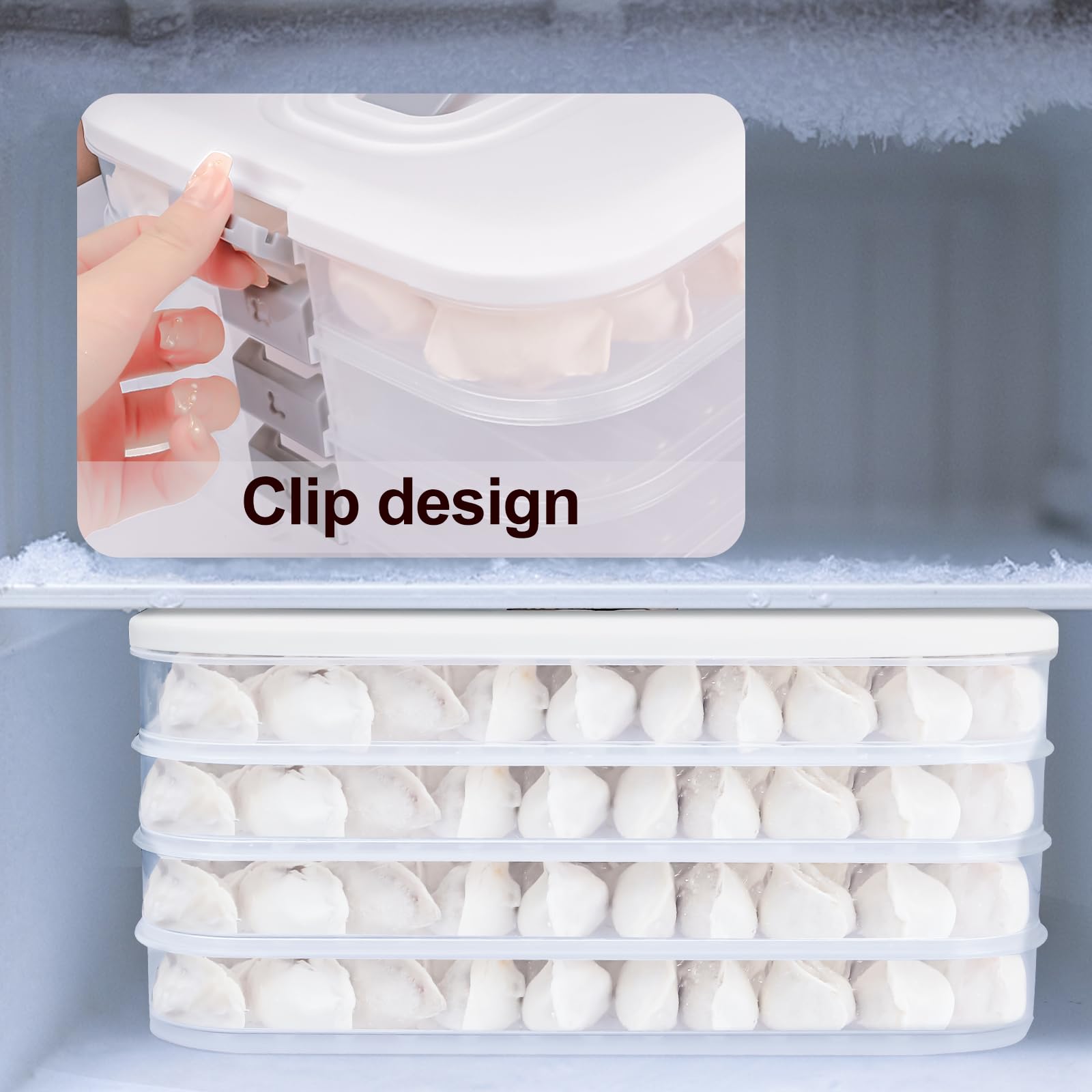 Liatinbo 4-Layer Airtight Cookie Carrier with Lid & Handle - Dessert Transport Container for Cookies, Dumplings, Cupcakes & Pastries - Perfect for Parties, Picnics & Bakery Storage (White)