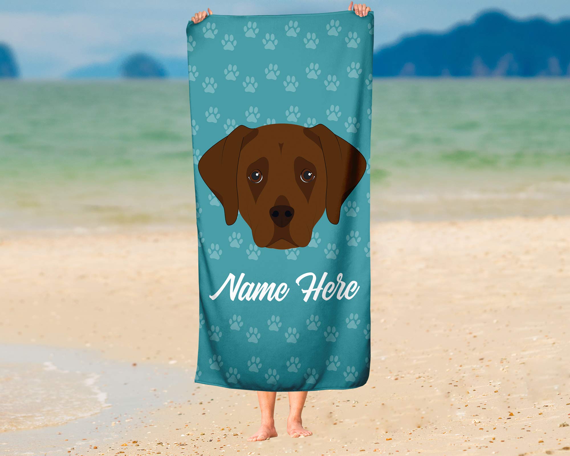 Custom Labrador Retriever Beach Towels - Personalized Dog Lover Gifts, Large & Medium Bath Towels for Pool, Beach, Travel - Soft Absorbent Towels for Adults & Kids - Perfect for Summer, Swimming, Spa Days & Pet Lovers