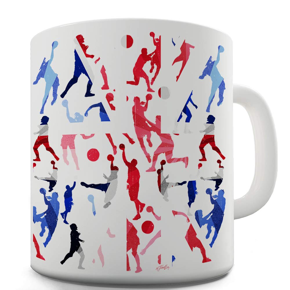 TWISTED ENVY GB Handball Collage 11 OZ Ceramic Coffee Mug - Perfect Gift for Sports Fans & Handball Lovers - Great for Hot Drinks at Home, Office or Game Day