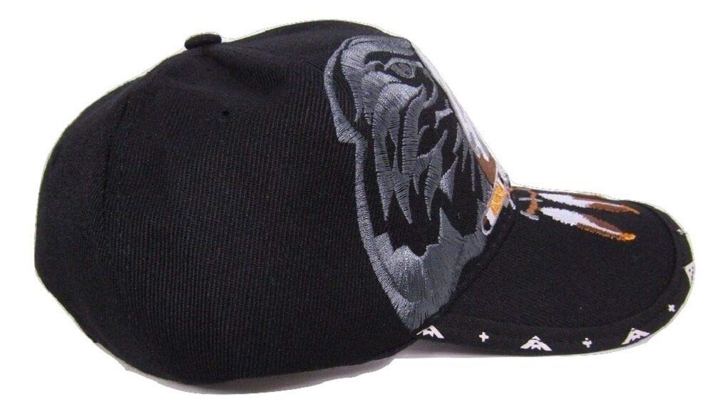 Native Pride American Indian Eagle Herb Pipe Shadow Black Embroidered Cap Hat - Handmade Tribal Design for Smokers & Collectors | Perfect for Powwows, Festivals & Cultural Events