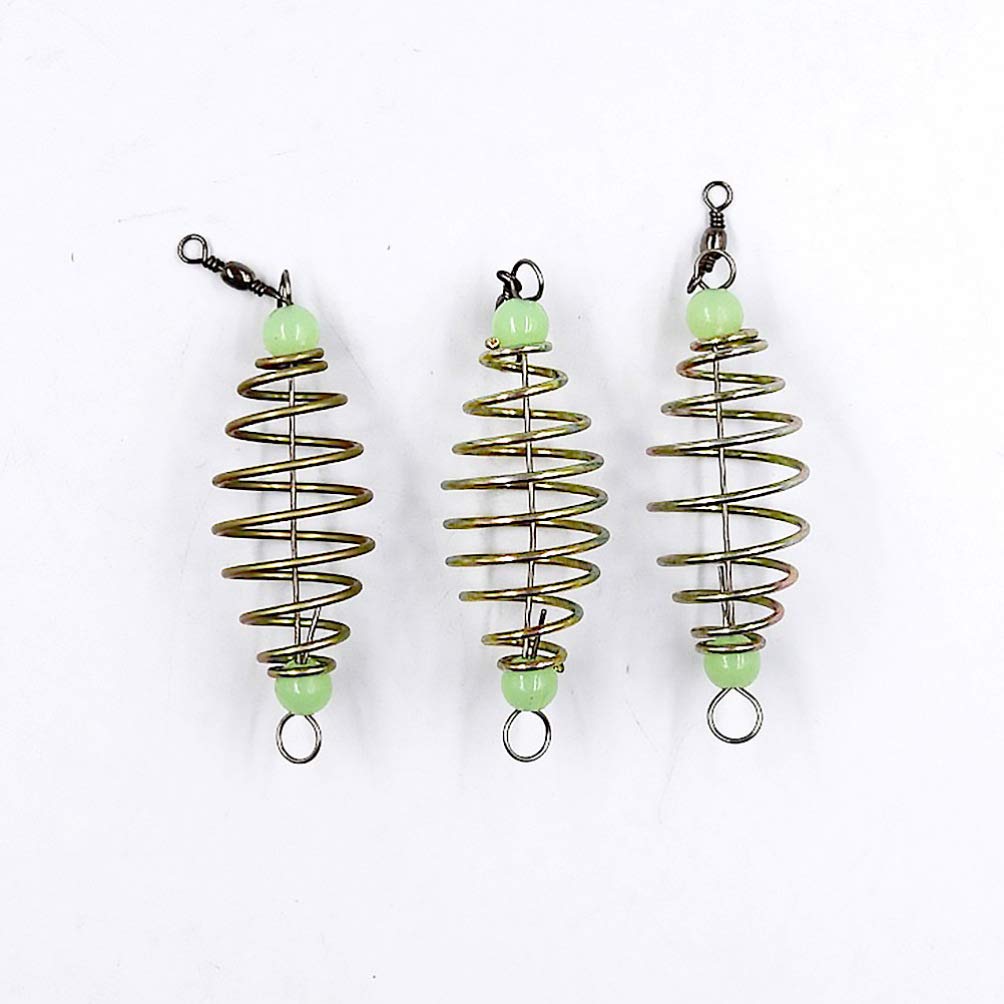 BESPORTBLE 24pcs Spring Bait Fishing Cage - Durable Feeder Holder & Fish Bait Lure Tool for Freshwater & Saltwater Fishing - Perfect for Bass, Trout, and Catfish Angling