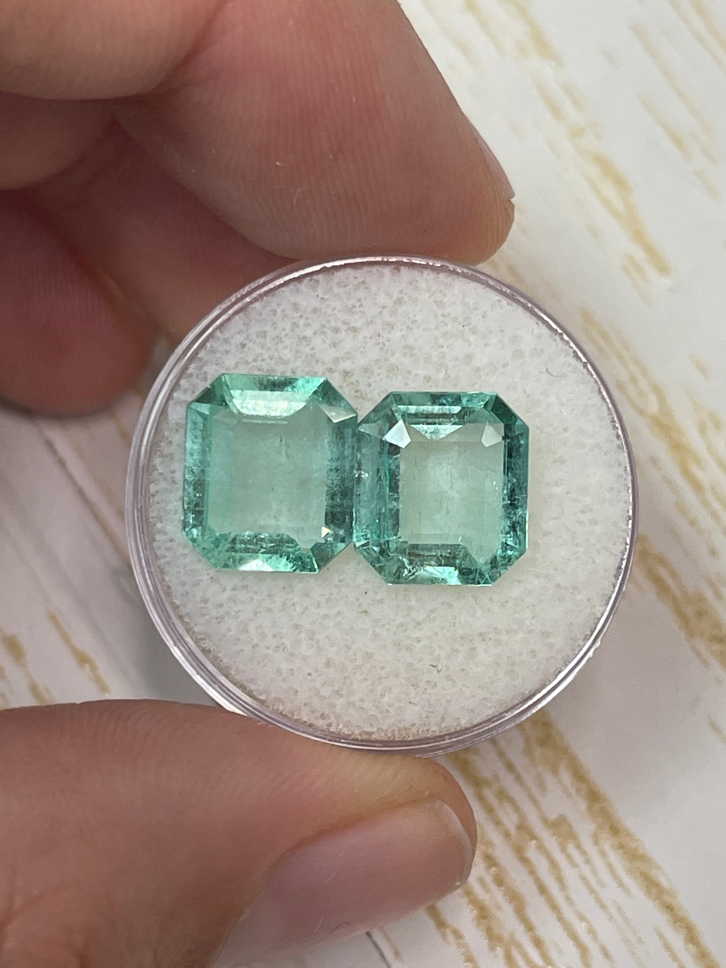 7.06tcw 11x9.5mm Matching Loose Colombian Emeralds - Premium Spready Cut Gemstones for Jewelry Making, Engagement Rings & Luxury Gifts