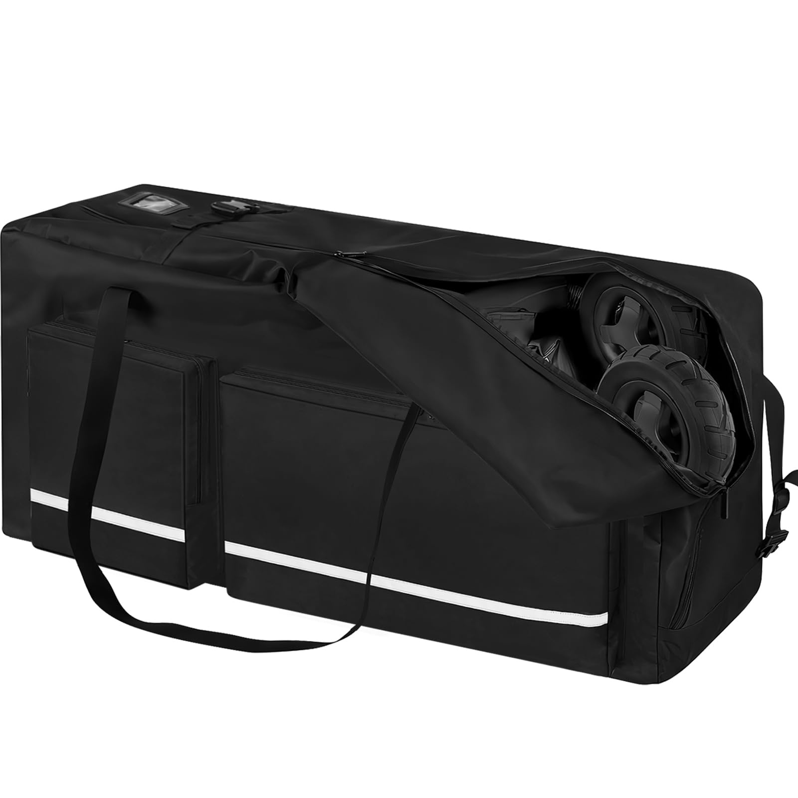 ORKELS Large Stroller Travel Bag - Durable Storage Carrier for Standard, Single, Double & Jogger Strollers - Padded Handles & Adjustable Shoulder Strap - Airplane Gate Check Approved (Black) - Perfect for Air Travel, Road Trips & Daily Storage