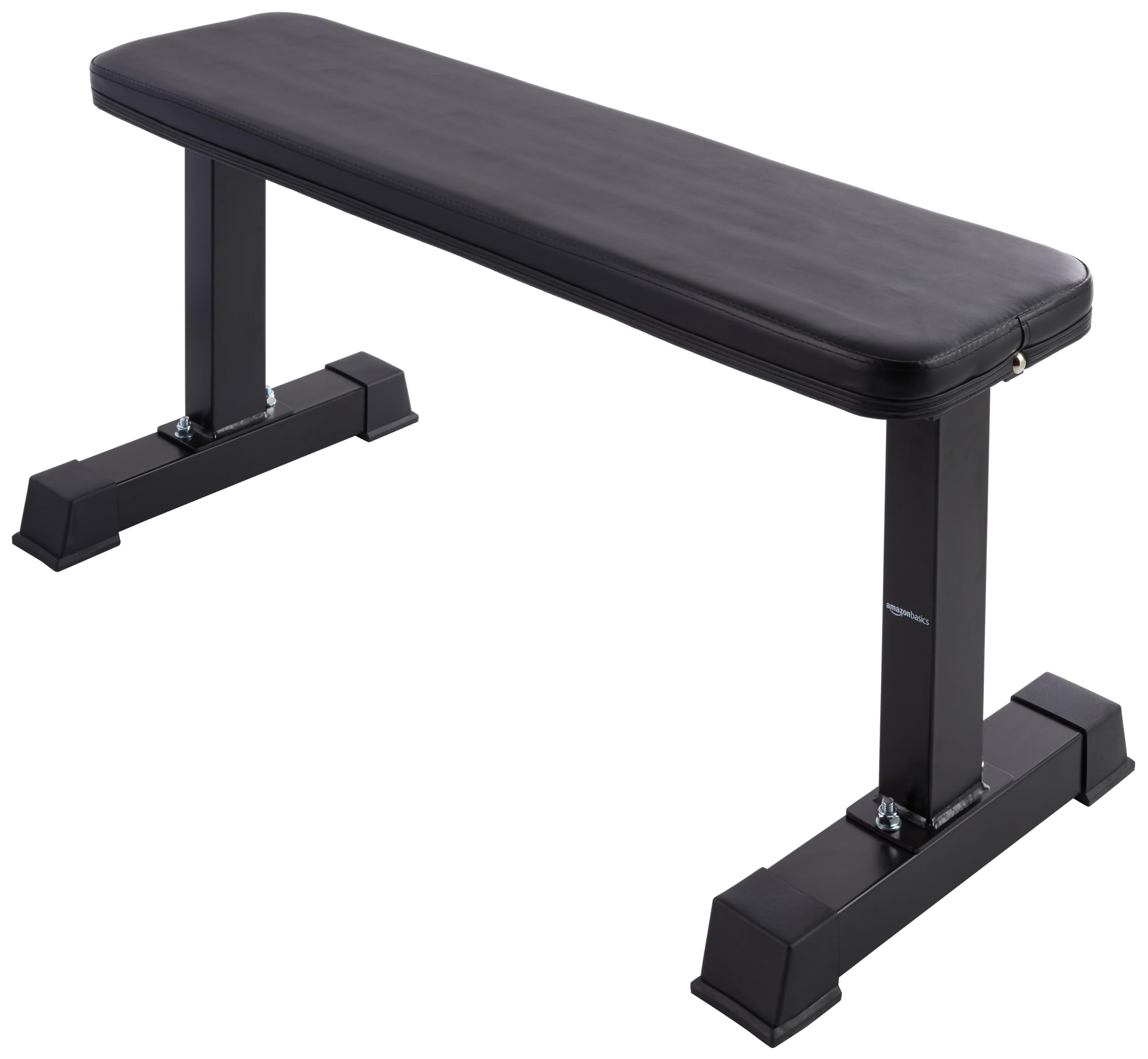 Amazon Basics Flat Weight Bench for Home Gym - Adjustable Strength Training Bench, Black - Perfect for Dumbbell Workouts, Strength Training & Fitness Exercises