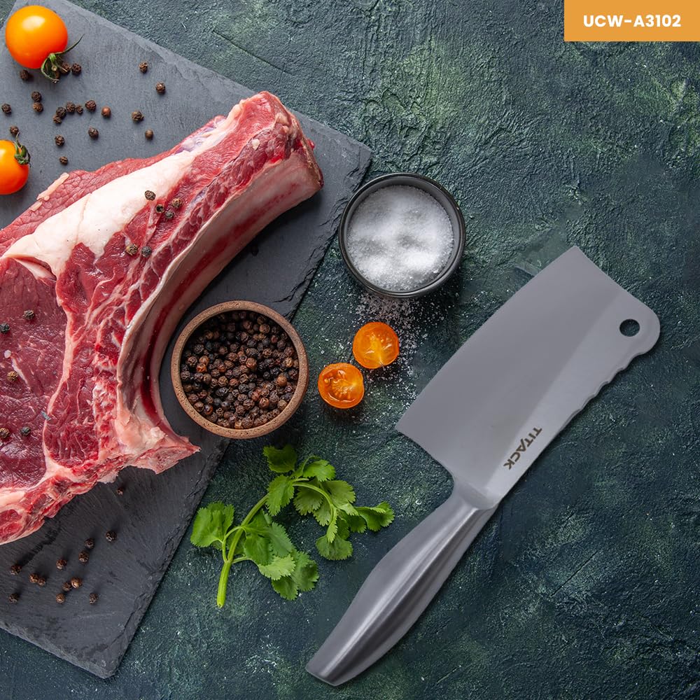 Premium 12-Inch Stainless Steel Butcher Knife - Single Forged Cleaver for Precision Meat Cutting & Chopping - Ergonomic Comfort Grip Handle - Perfect for Home Kitchen, Restaurant & Professional Butcher Use