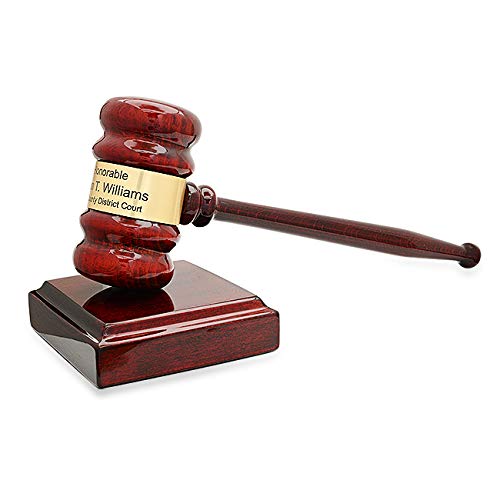 Personalized Rosewood Gavel and Block Set with Custom Engraving - Executive Gift for Lawyers, Judges & Graduation - Premium Wooden Gavel for Courtroom, Ceremonies & Office Decor