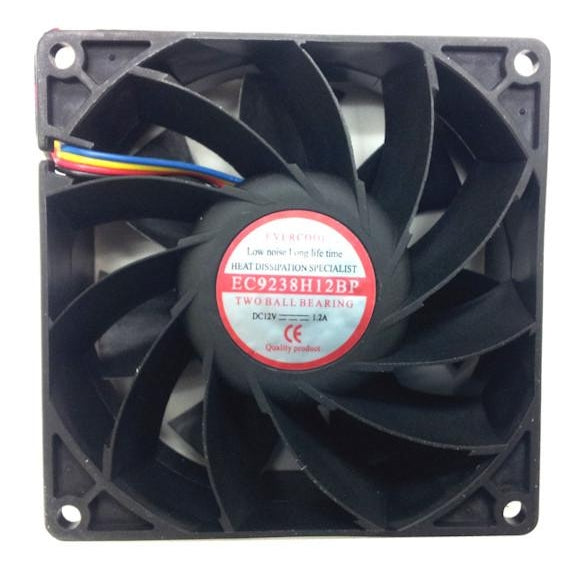Evercool 92x92x38mm High Speed PWM Fan EC9238H12BP - Quiet Cooling for PC, Gaming Rig & Server - Perfect for CPU Coolers, Cases & Electronics Cooling