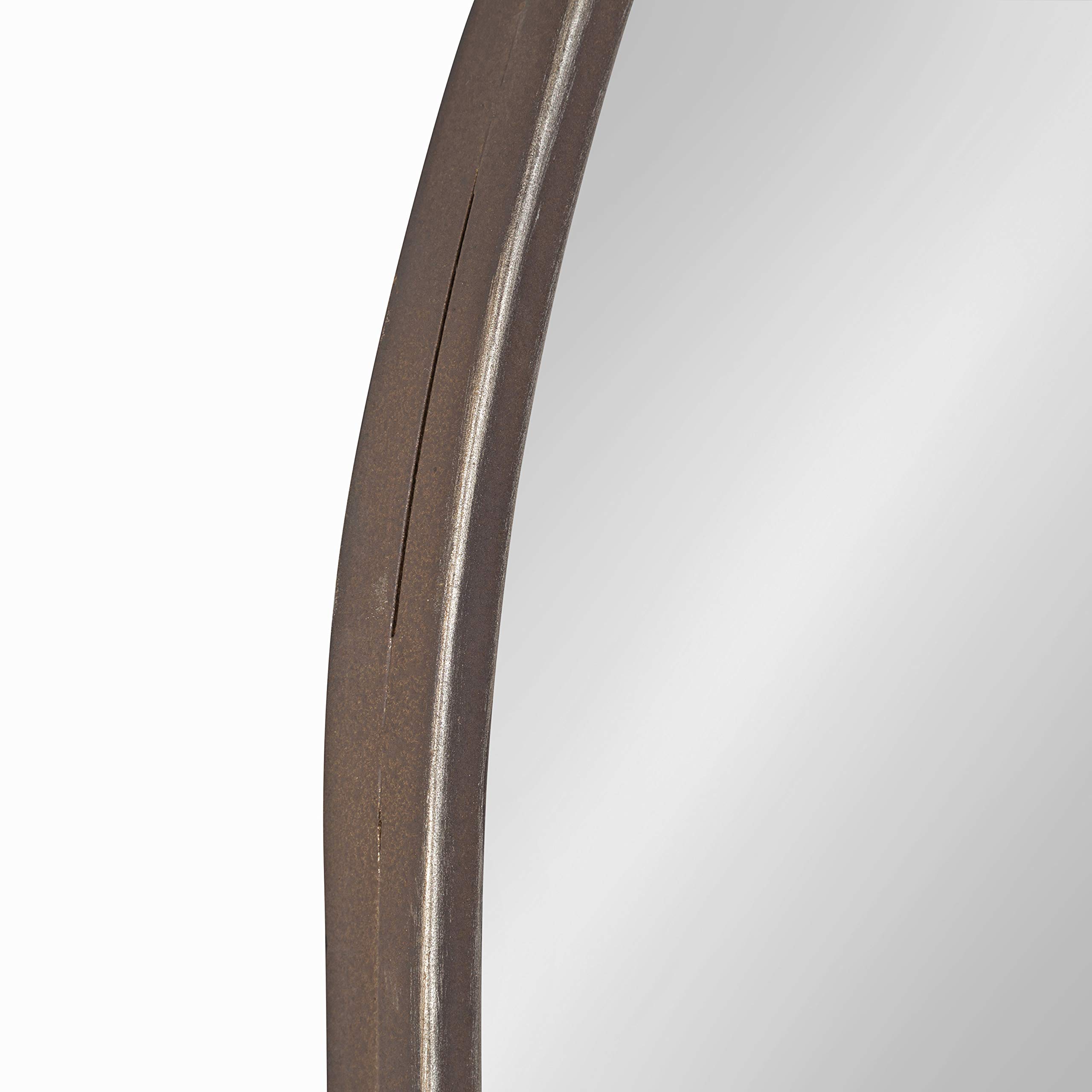 Kate & Laurel Yitro Rustic Oval Metal Framed Wall Mirror - 20x34 Inches - Industrial Chic Home Decor for Living Room, Bedroom & Entryway
