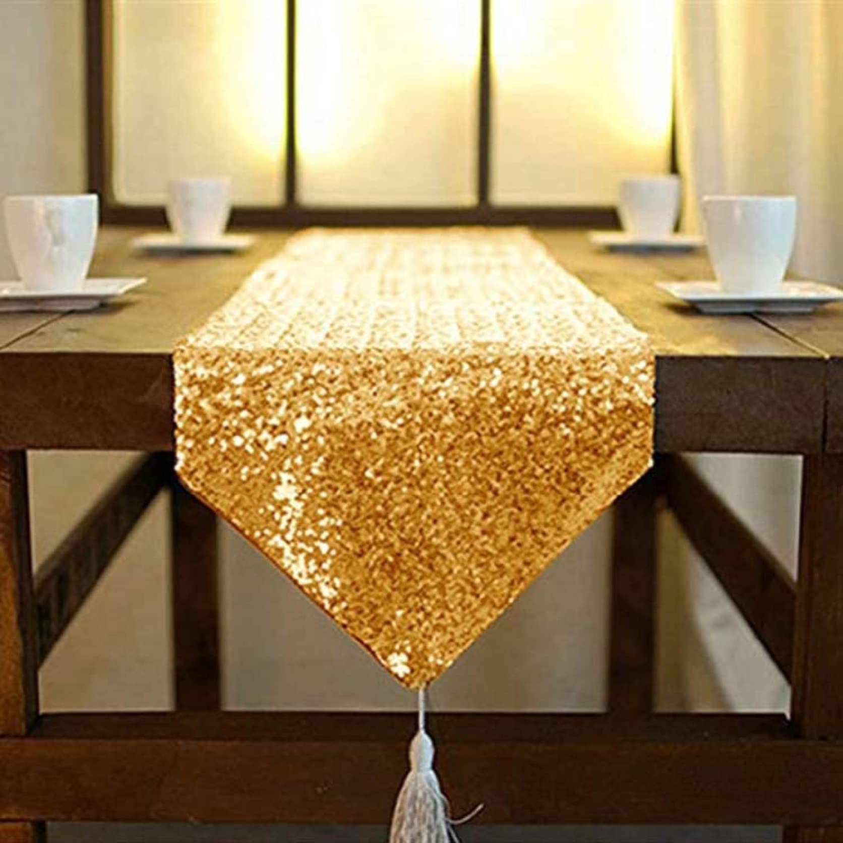Elegant Sparkly Table Runner for Wedding, Holiday & Dining Decor - 11.8