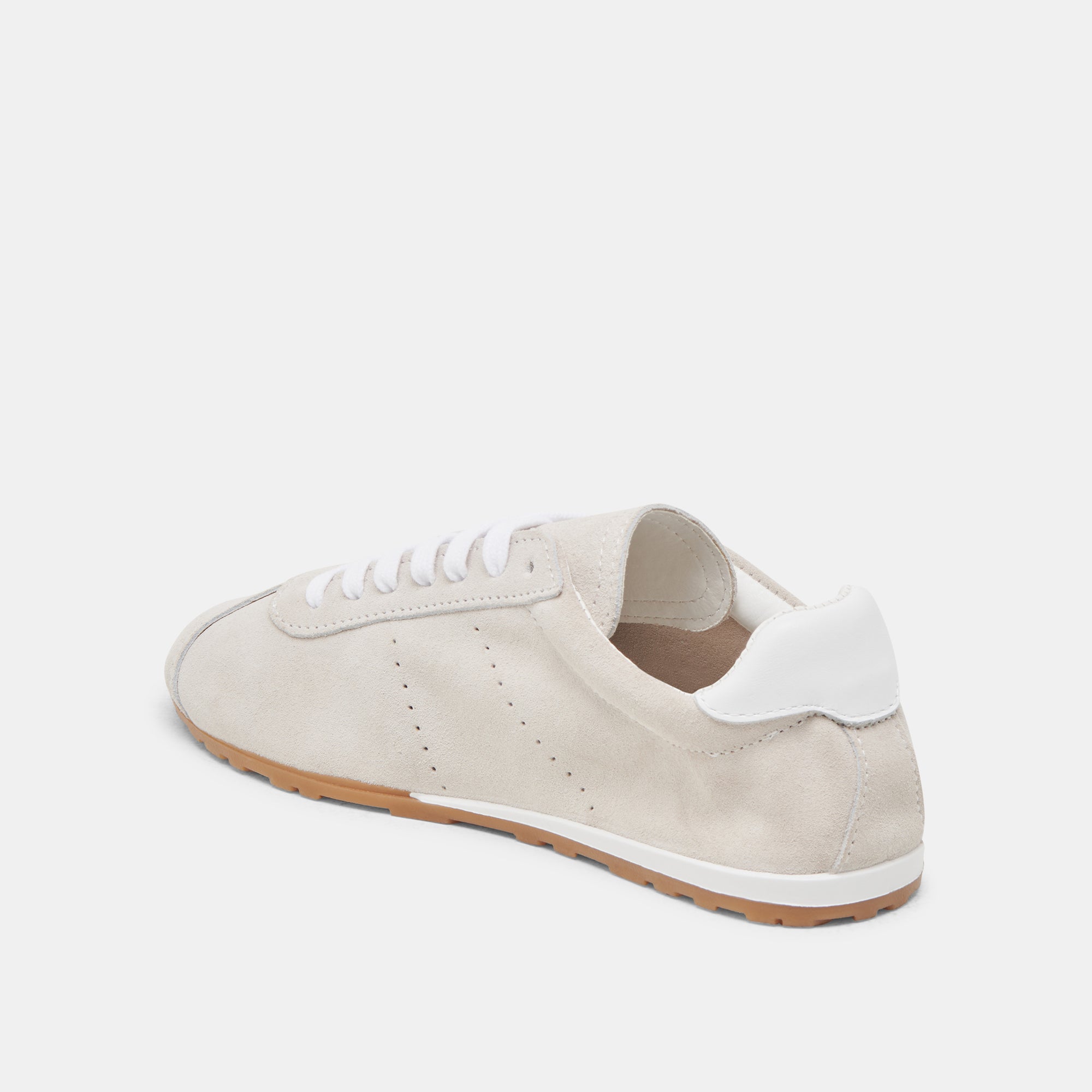 SERINA Women's Ivory Suede Sneakers - Comfortable Casual Walking Shoes for Everyday Wear, Gym, and Travel