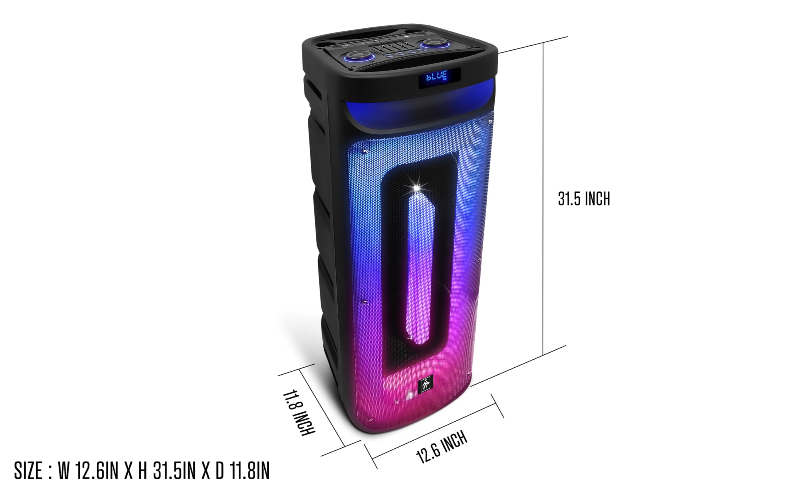 Fisher Bluetooth PA Stereo Speakers System - Portable Wireless DJ & Karaoke Machine with Dual 10