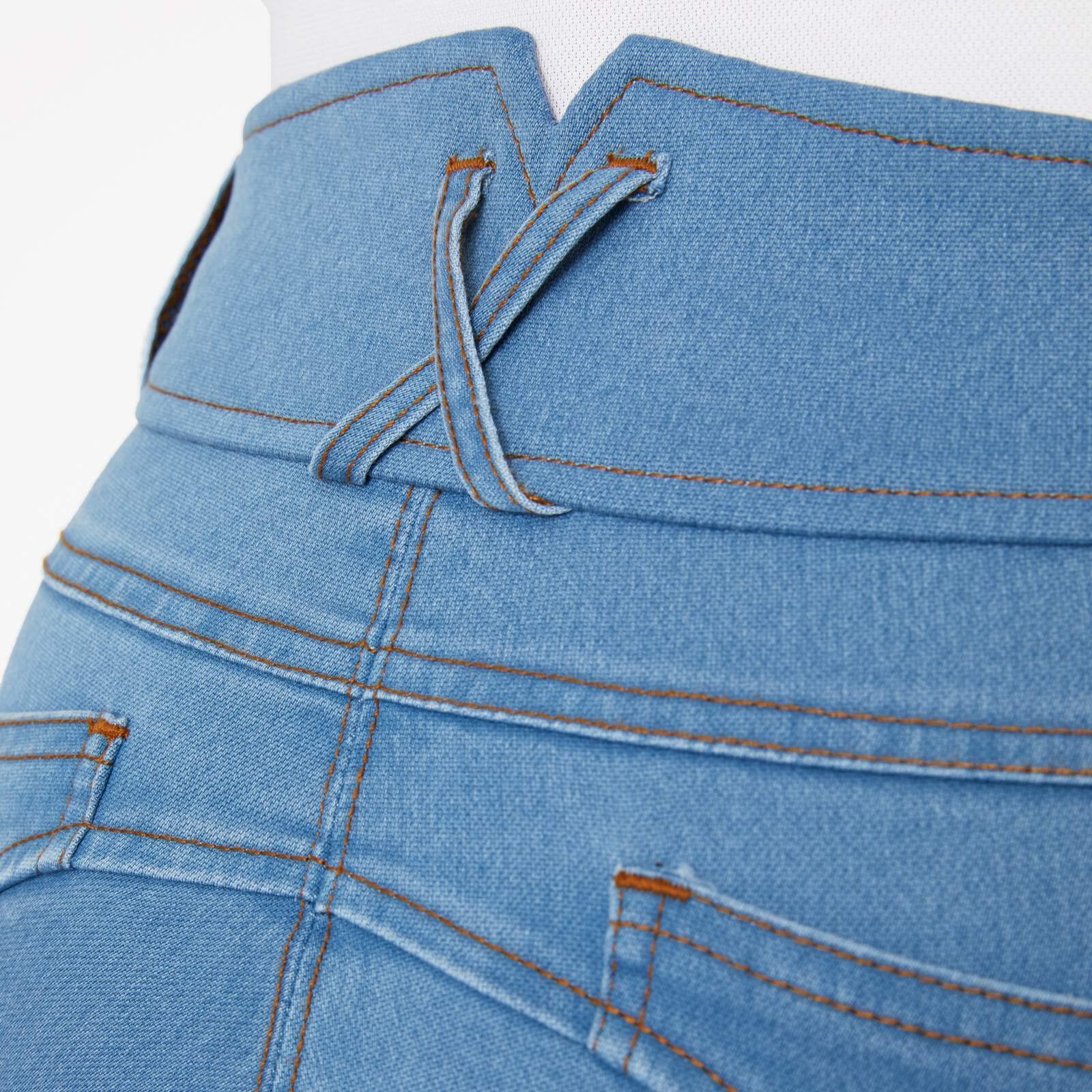 HORZE Women's Denim Full Seat Breeches - Equestrian Riding Pants for Horseback Riding & Show Jumping
