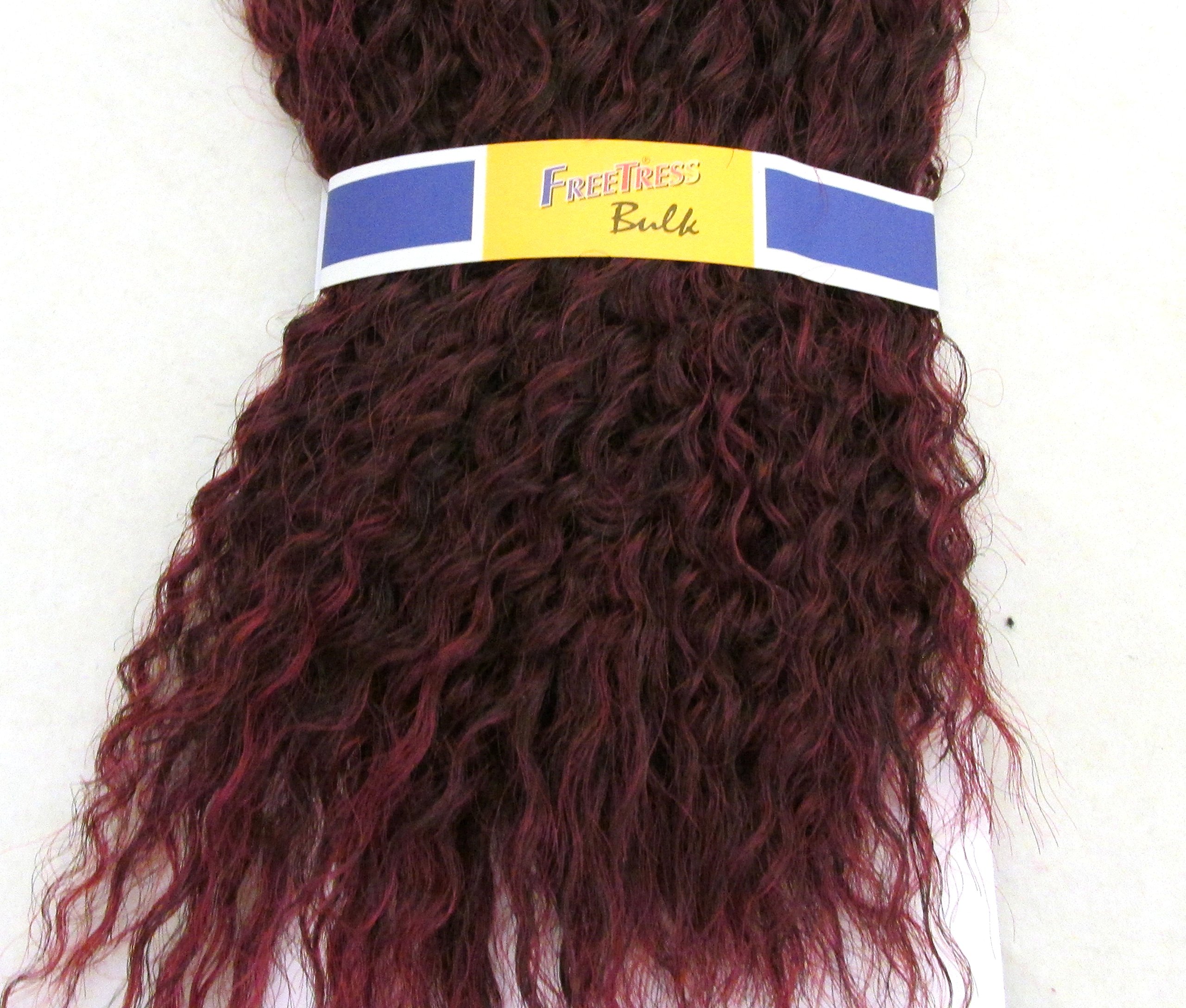 Shake N Go Freetress Bulk Brazilian Braid Hair Extensions - 20 Inch (99J) for Natural Look & Easy Styling | Perfect for Protective Hairstyles, Weaves & Braiding