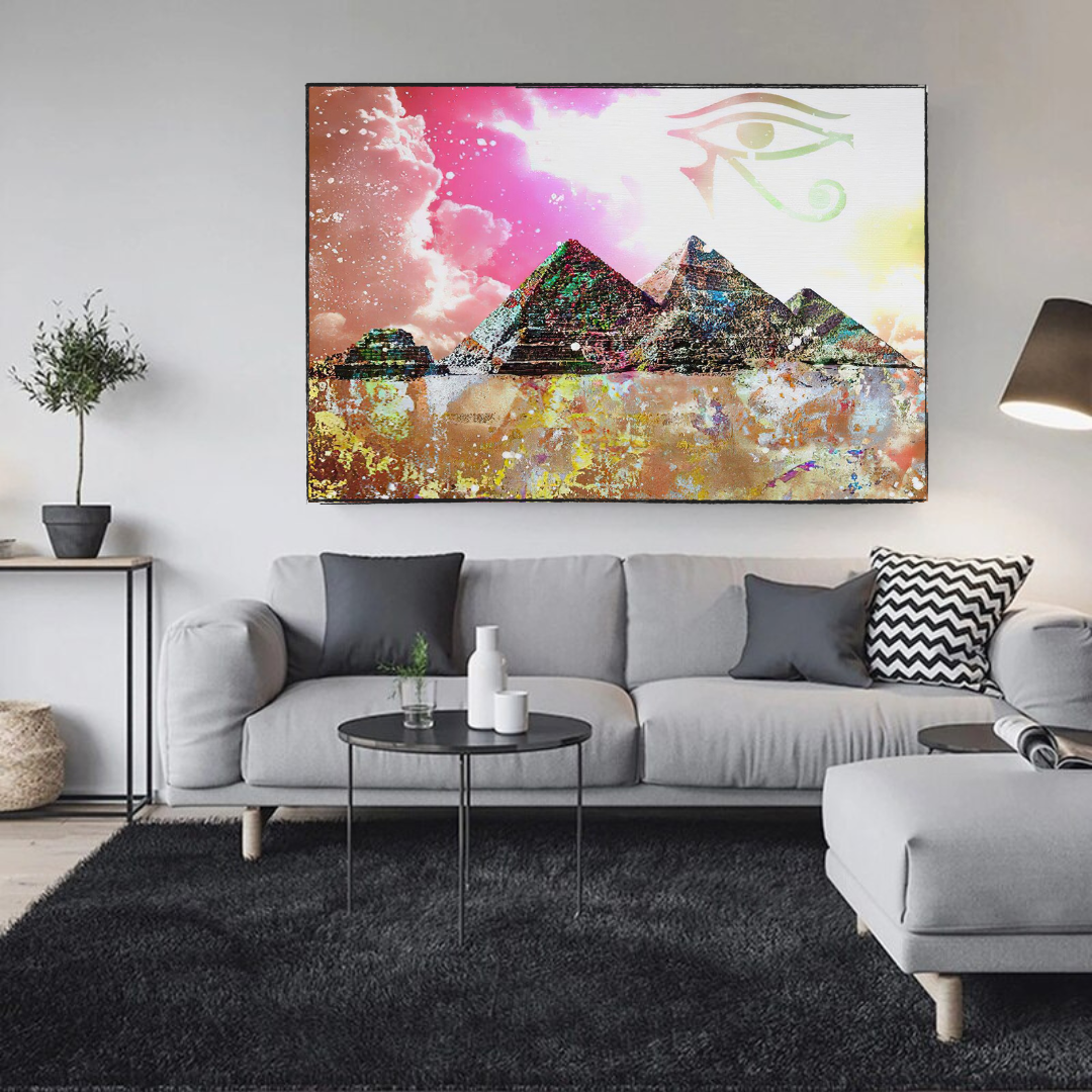 Egyptian Pyramids Wall Art - Premium Canvas Prints for Home & Office Decor | Unique Egyptian-Themed Wall Decor for Living Room, Bedroom, or Office