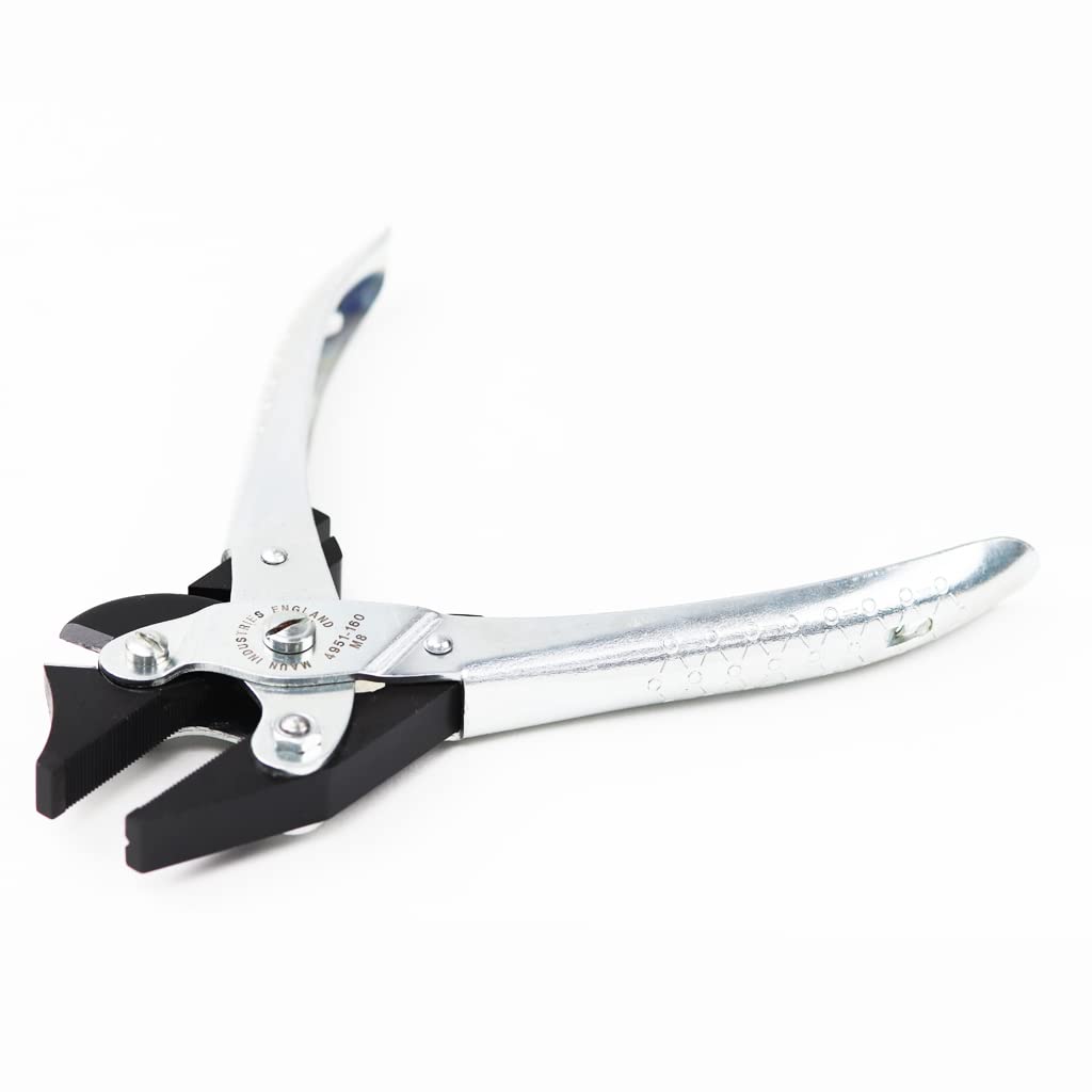 Maun 4951-160 Professional Side Cutter Parallel Pliers 160mm - Hard Wire & Spring Cutting Tool (2.5mm Hard/4.0mm Soft Wire) with Serrated Jaws & V-Slot for Secure Grip - Ideal for Jewelry Making, Electrical Work, and DIY Crafts