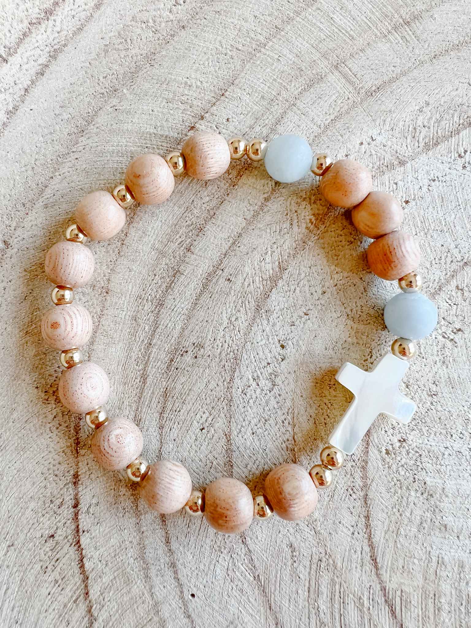 Beautiful Rosary Bracelet with Mother of Pearl Cross - Religious Jewelry for Prayer & Meditation - Perfect for Church, Daily Wear & Spiritual Gifts
