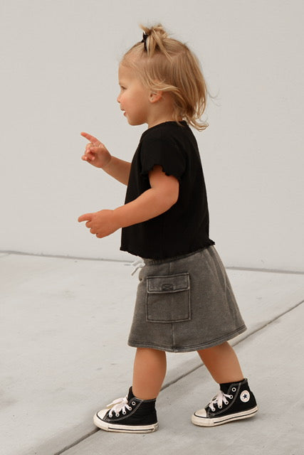 Women's Cargo Skort with Charcoal Wash - Stylish Utility Skirt Shorts Hybrid for Hiking, Travel & Outdoor Adventures