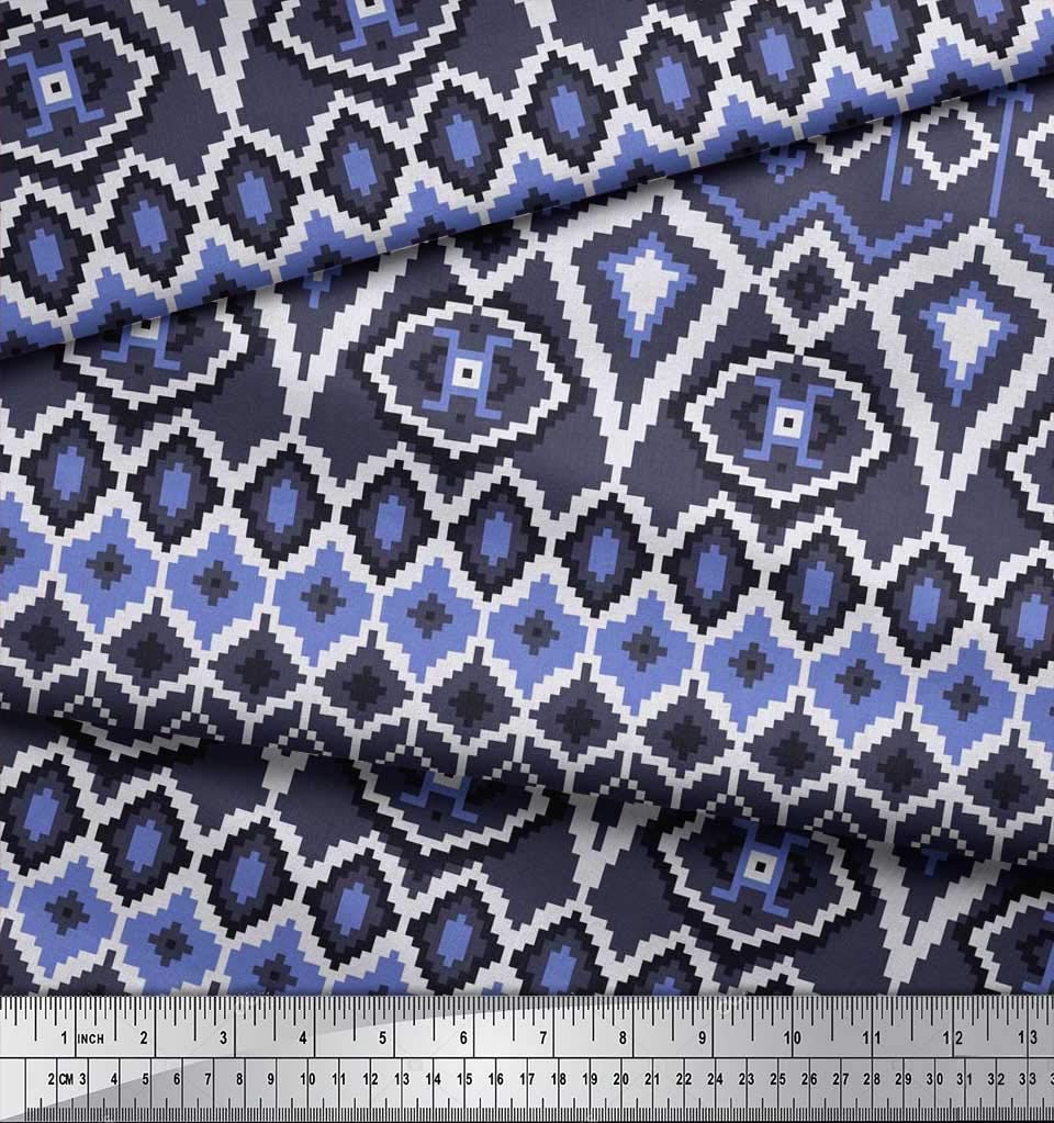 Soimoi Moss Georgette Brown Fabric by The Yard - 42 Inch Wide Aztec Geometric Printed Material for Dresses, Curtains & Home Decor | Tribal Contemporary Fashion Fabric
