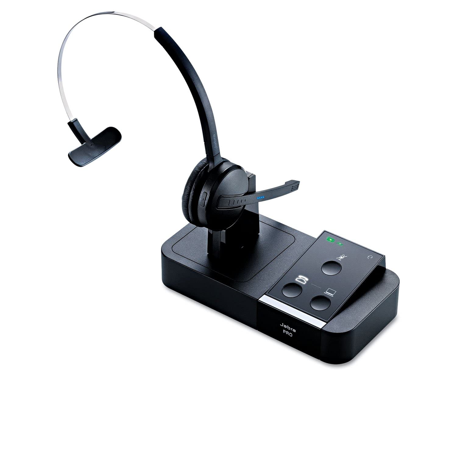 Jabra Pro 9450 Monaural Convertible Wireless Headset - Certified Renewed - Noise Cancelling Office Headphones for Call Centers, Remote Work & Business Communications
