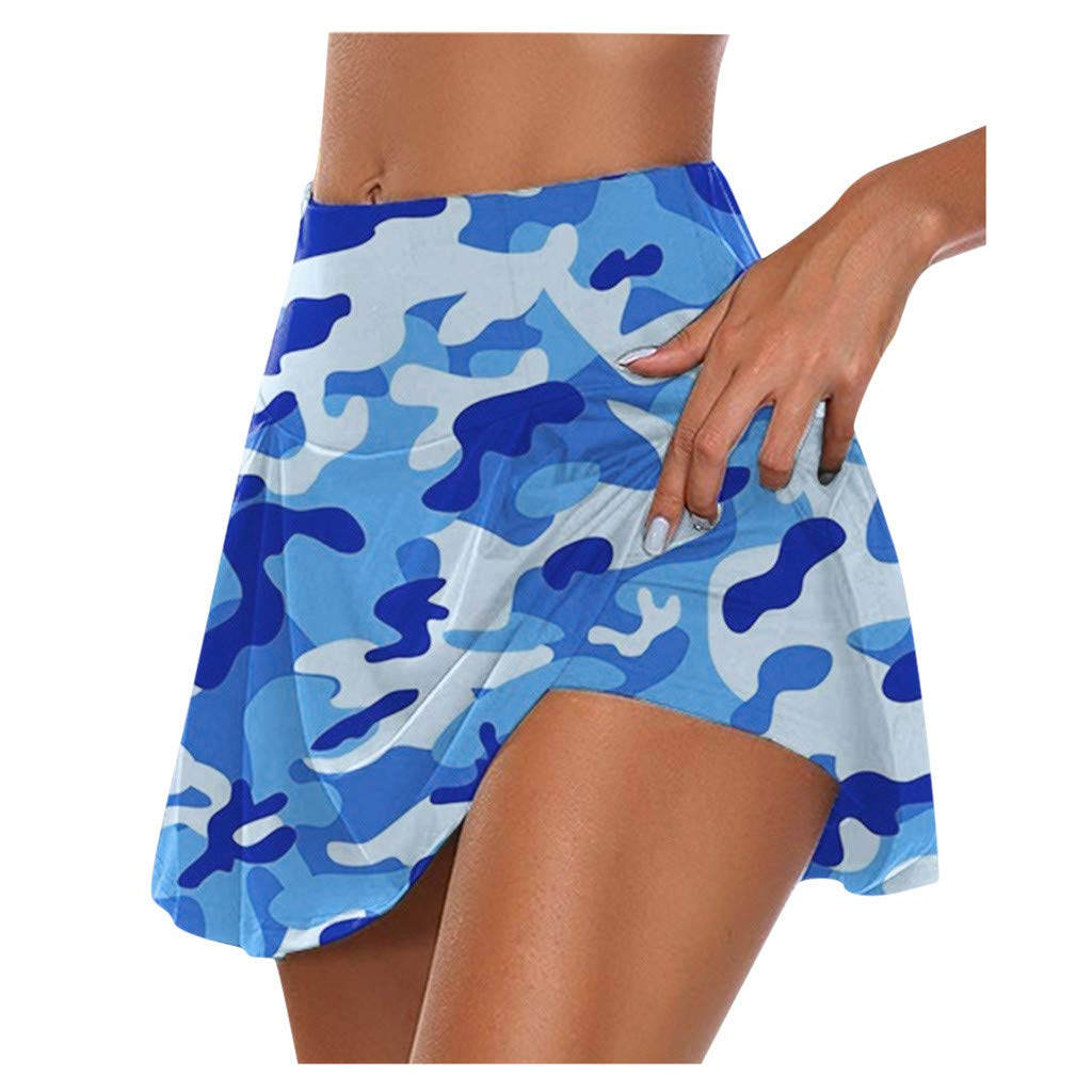 Kaloaede Women's Camouflage Yoga Shorts - Double-Layer High-Waist Fitness Leggings for Running, Workout & Gym | Breathable Sports Pants for Yoga, Pilates & Active Lifestyle