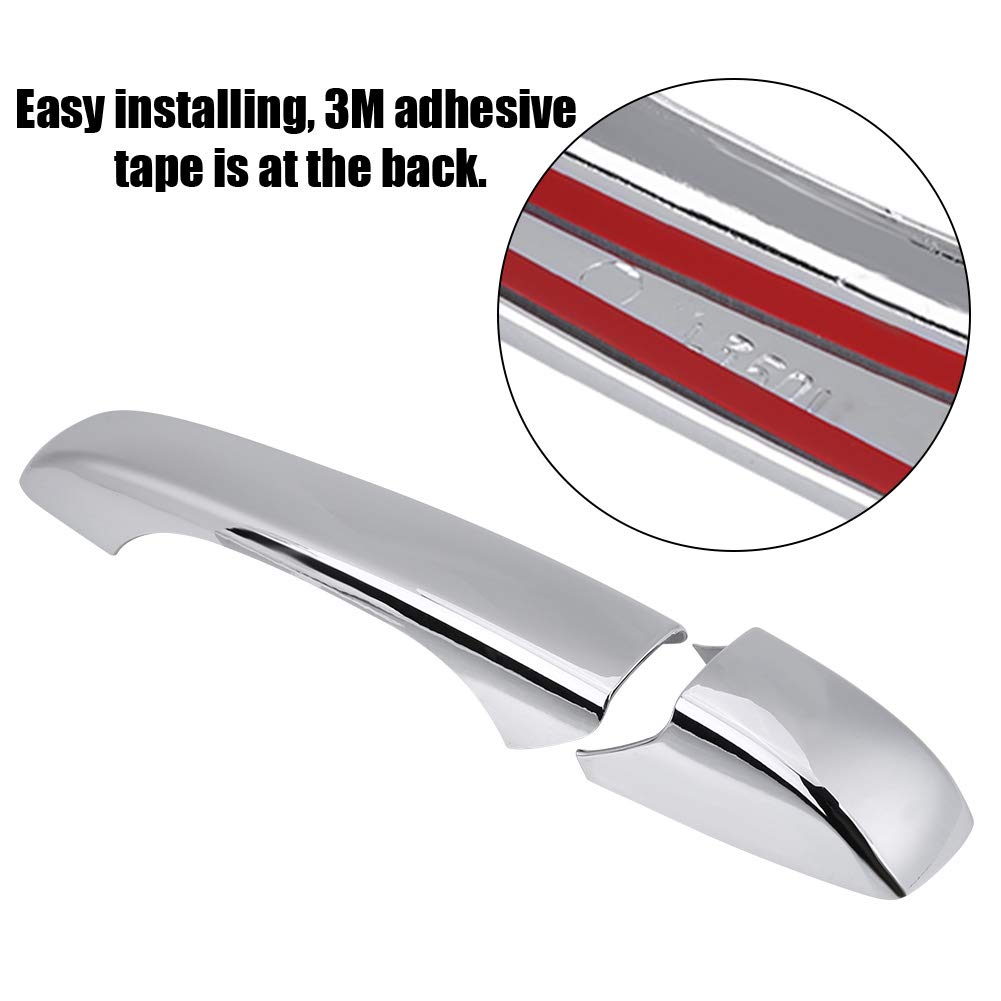 8PCS Chrome Door Handle Covers for Jeep Grand Cherokee 2011-2017 - Exterior Handle Protectors & Smart Key Access Compatible - Perfect for Car Detailing, Vehicle Protection & Style Upgrade