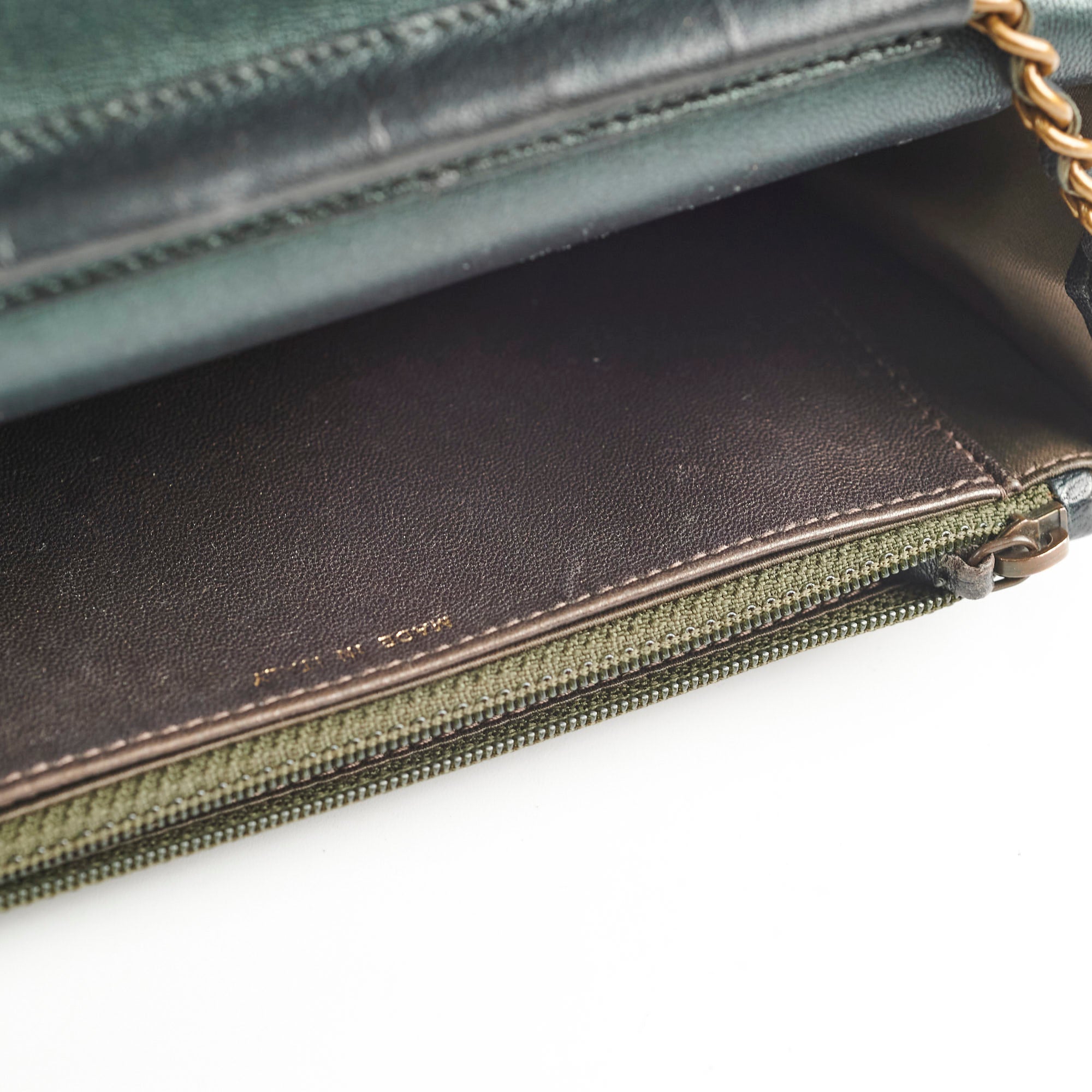 Chanel Camelia Embossed Wallet On Chain WOC Iridescent Green Crossbody Bag - Perfect for Evening Parties, Date Nights & Special Occasions