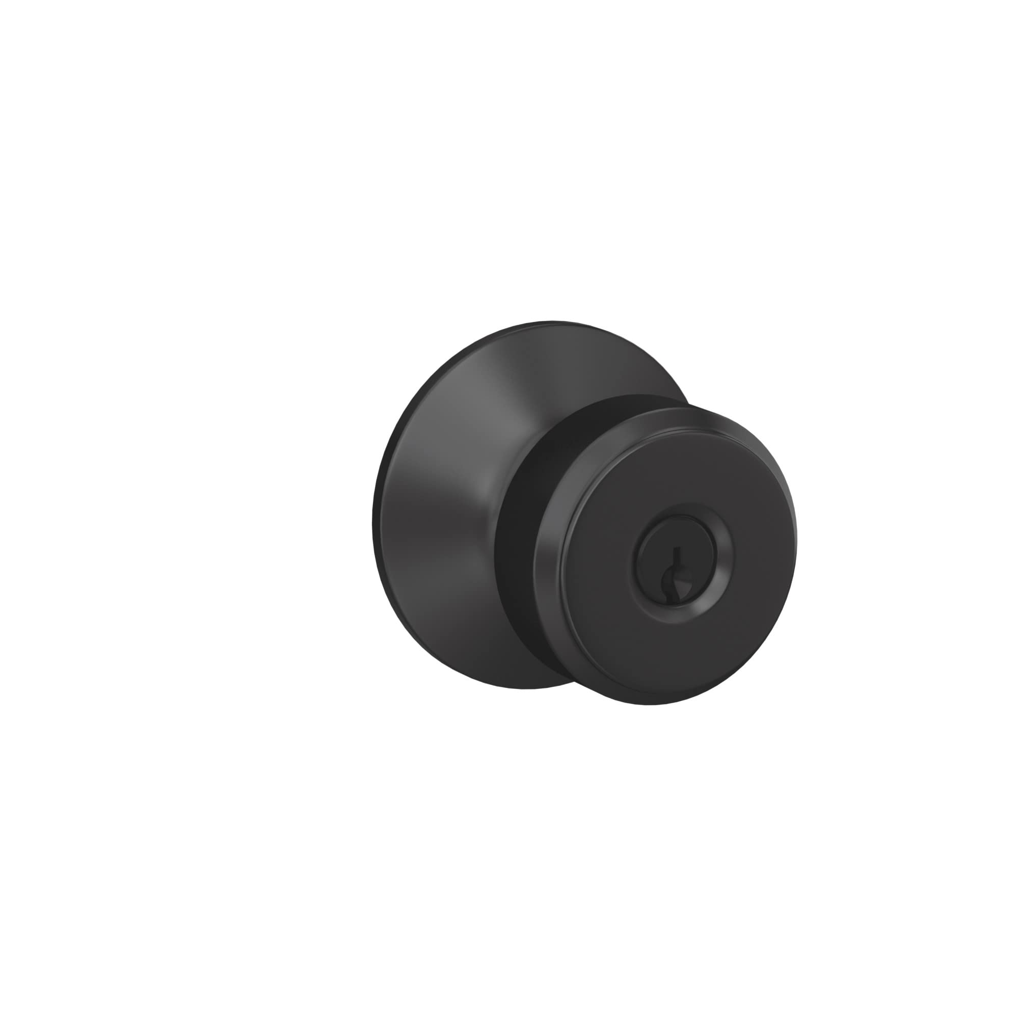 Schlage F51A BWE 622 Bowery Keyed Entry Door Knob - Matte Black Finish for Home Security & Interior/Exterior Doors