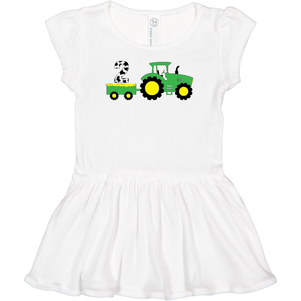 Inktastic Second Birthday Tractor Infant Dress - Cute Farm-Themed Outfit for Baby Girls 1-2 Years Old | Perfect for Birthday Parties, Photo Shoots & Special Occasions