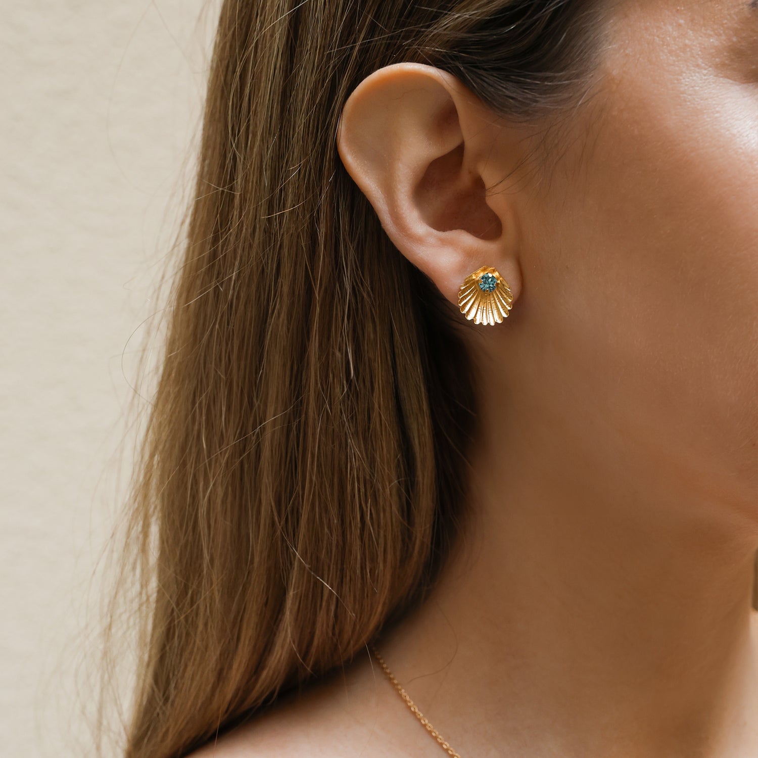 Ocean Treasure Earrings - Genuine Aquamarine Gemstone Jewelry for Women, Dainty Sea-Inspired Earrings, Perfect for Beach Weddings, Vacations & Boho Fashion