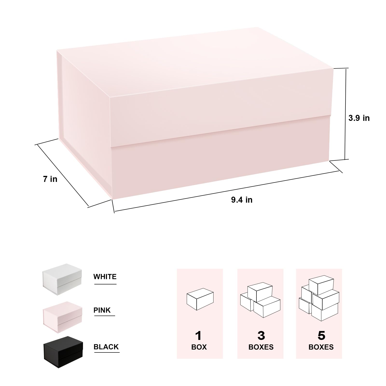 Pink Magnetic Gift Box 9x7x4