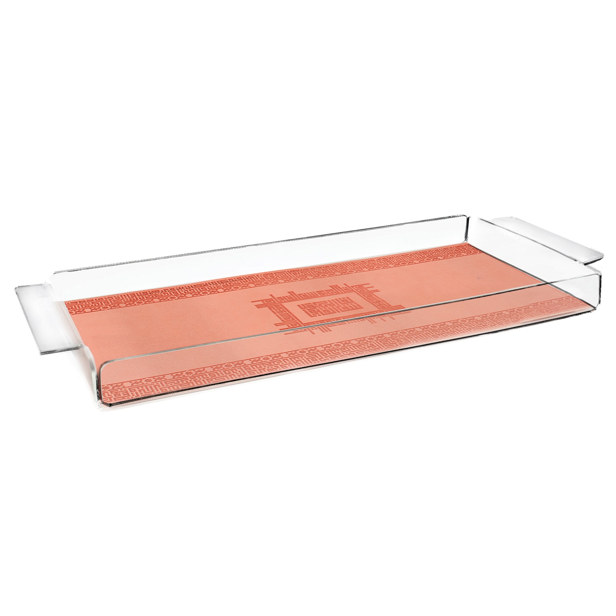 Dimlaj Shafa Acrylic Serving Tray - Elegant Peach Color - Perfect for Breakfast in Bed, Brunch Parties & Home Decor - Durable & Stylish Serving Platter