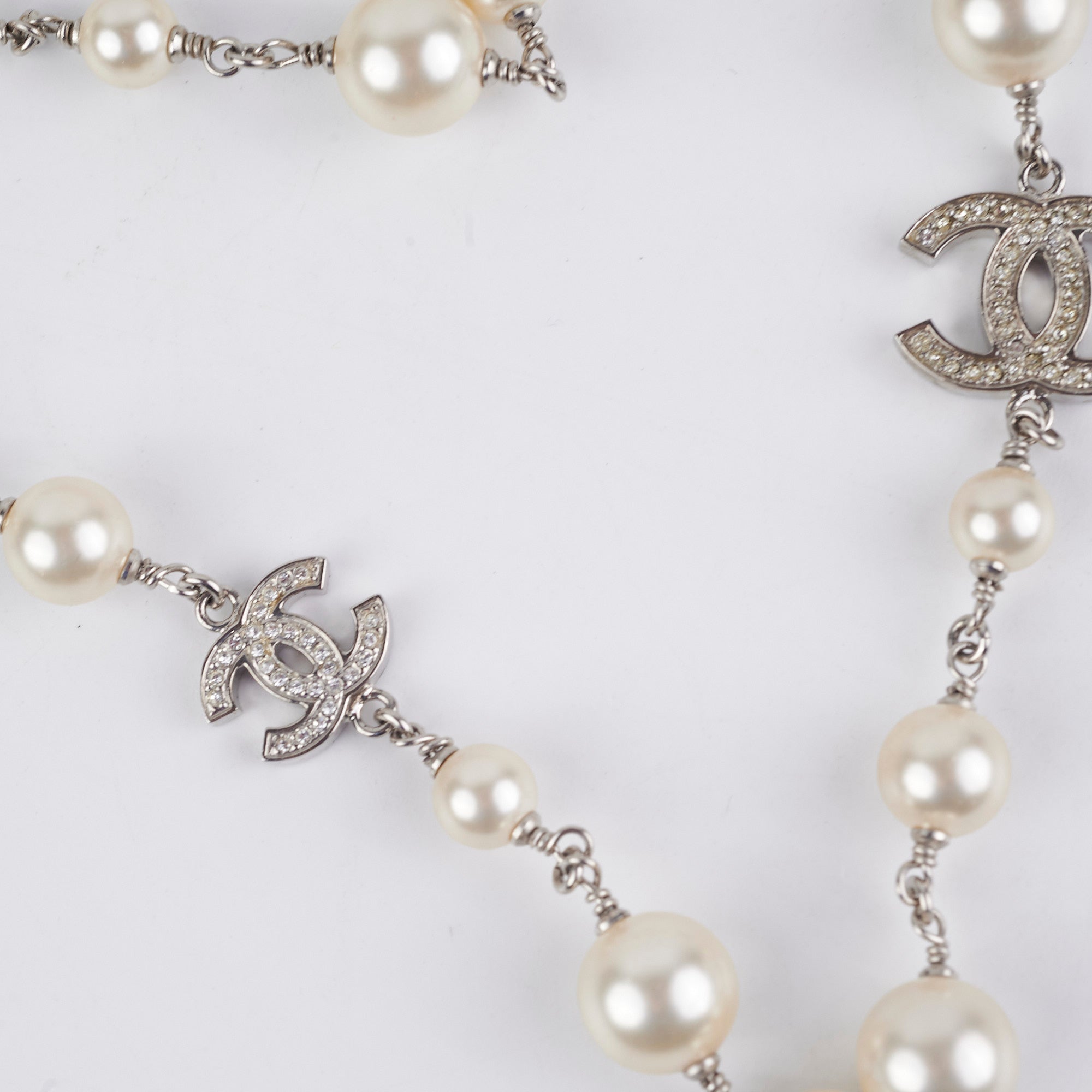 Chanel CC Pearls Long Necklace - Elegant Pearl & Logo Pendant for Women | Perfect for Parties, Weddings & Special Occasions