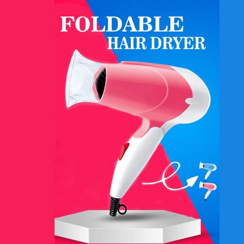 Drumstone Compact Hair Dryer with Foldable Handle - Lightweight Travel Hair Dryer for Salon-Quality Styling at Home & On The Go