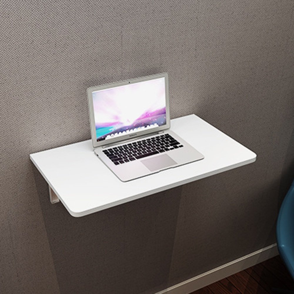 MAZHONG Foldable Wall Mounted Dining Table - White, 100x30cm, Space Saving Meal Desk for Small Apartments, Kitchens & Dorm Rooms