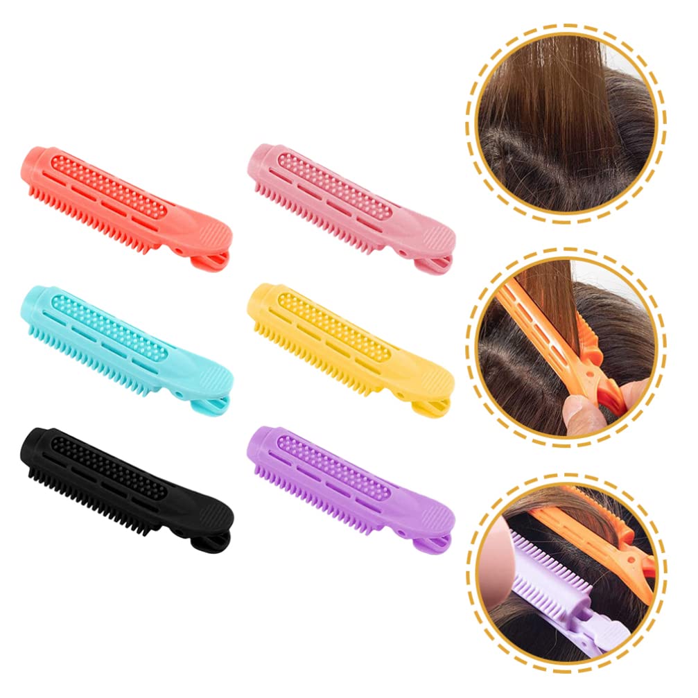 LALAFINA 6pcs Hair Clips Set - Self Grip Hair Rollers & Volume Clips for Root Lifting & Styling | Acrylic Hairpins for Fluffy Curls (Perfect for Salon, Home Styling & DIY Hair Care)
