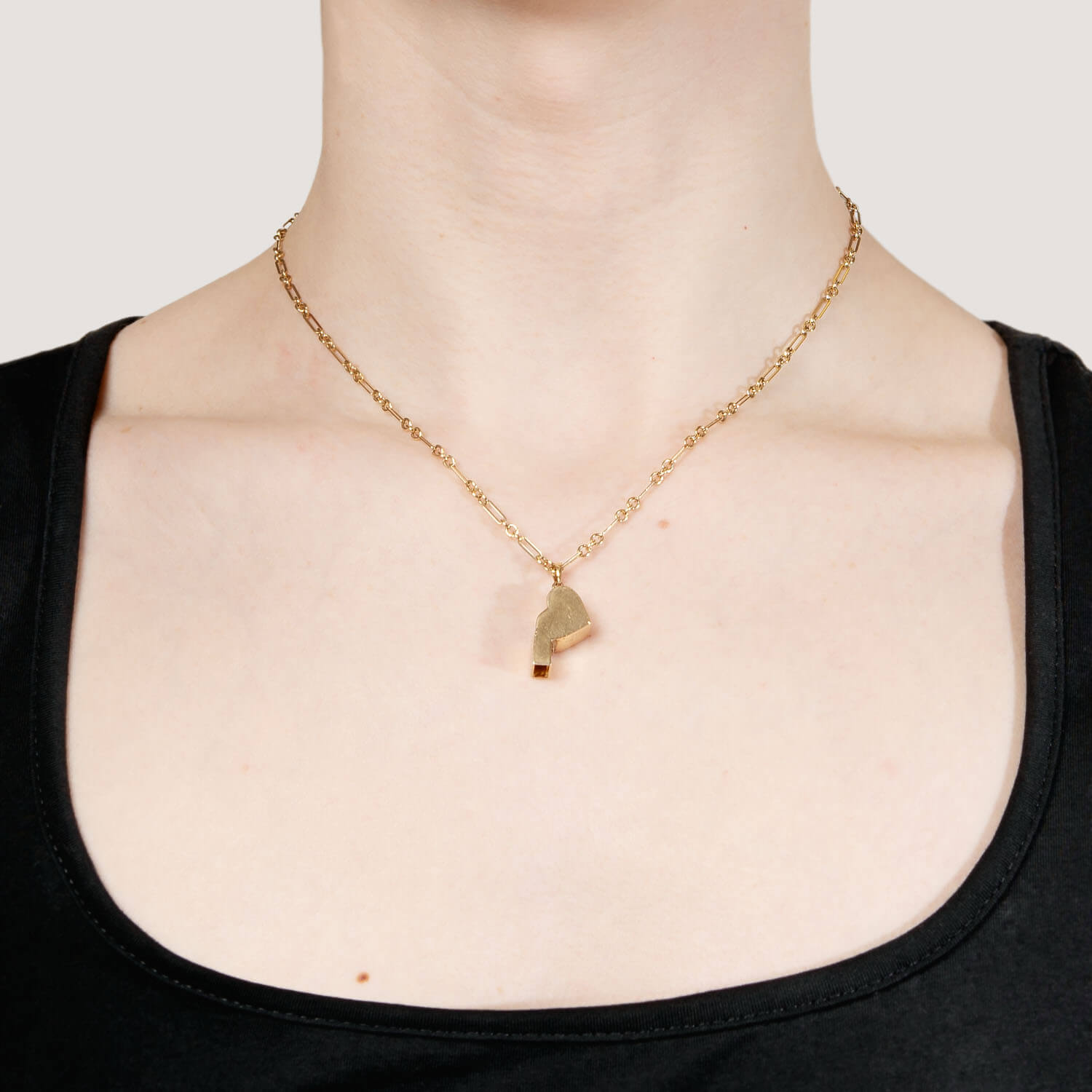 14K Gold Heart Whistle Charm Necklace - Elegant Dainty Jewelry for Women, Perfect Gift for Valentine's Day, Anniversary or Everyday Wear