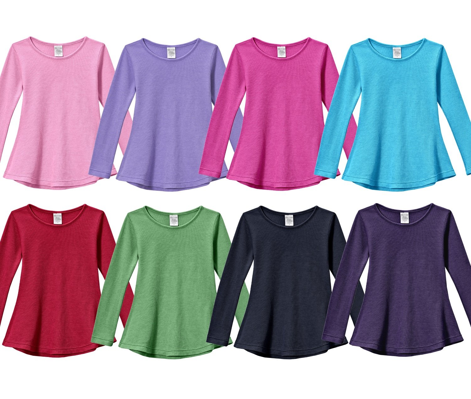 City Threads Big Girls' Thermal Long Sleeve Tunic Shirt Tee Dress - Medium Pink, Size 8 | Warm Winter School Outfit, Party Wear & Playtime Dress for Kids
