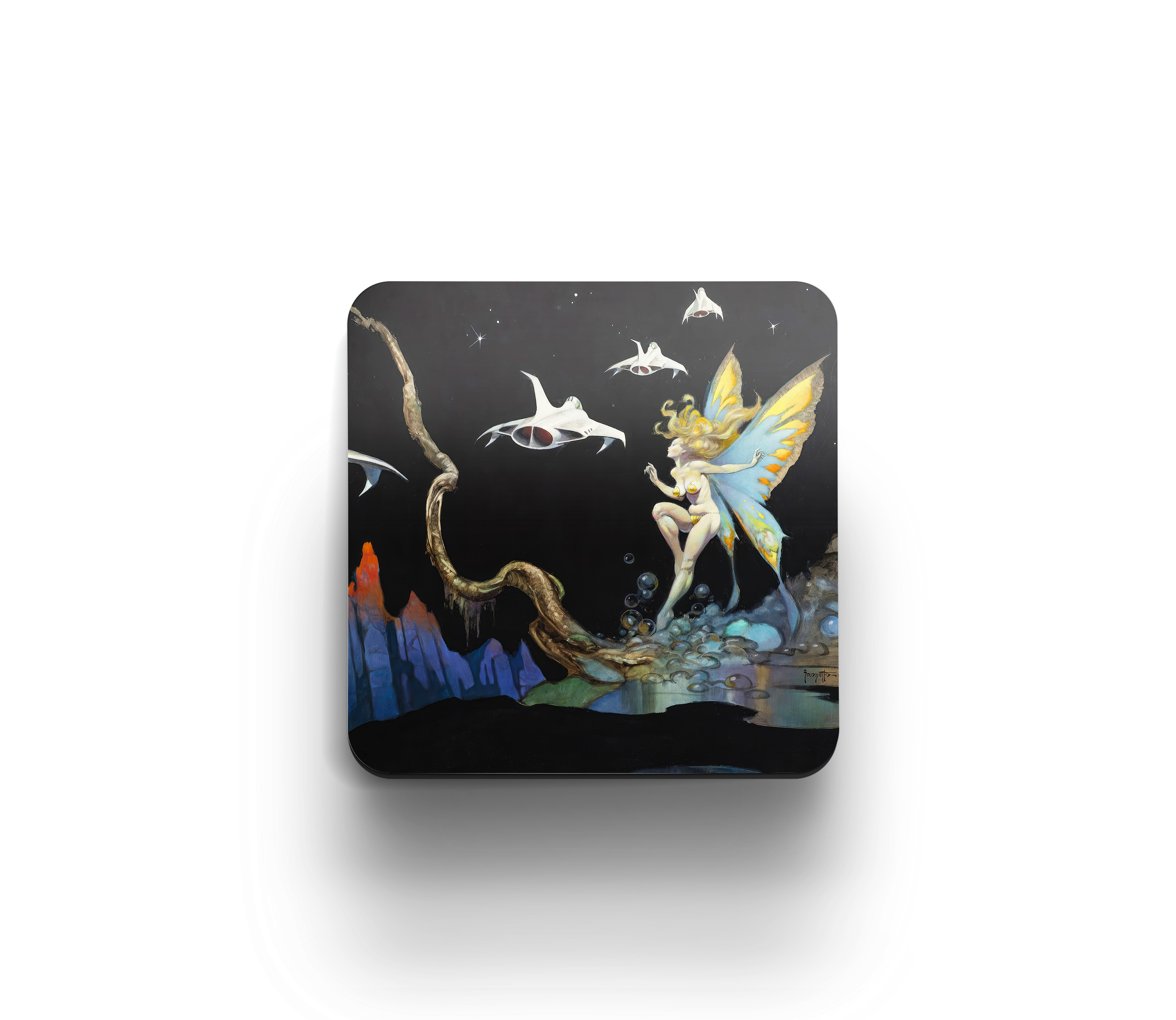 Sci-Fi Themed Coasters Set - 6 Pack Non-Slip Drink Coasters for Gaming, Movie Nights & Home Decor - Perfect for Coffee Tables & Geek Gifts