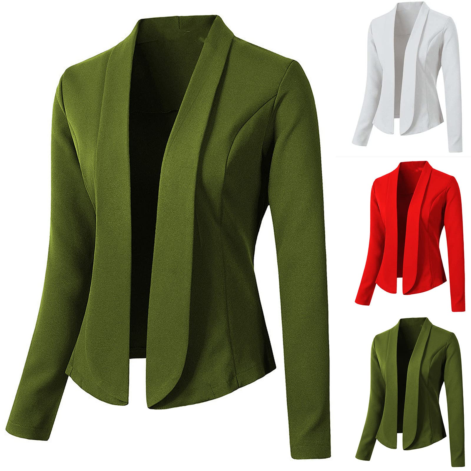 Trendy Women's Open Front Blazer Jacket - Casual Long Sleeve Cardigan Suit for Spring - Perfect for Office Wear, Business Casual & Spring Outerwear
