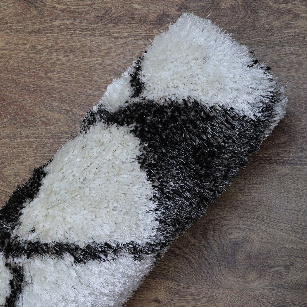 Modern Geometric Hand Tufted Area Rug - Soft & Durable Wool Carpet for Living Room, Bedroom, Nursery - Non-Slip Home Decor Floor Mat for Boho, Scandinavian & Contemporary Interior Design