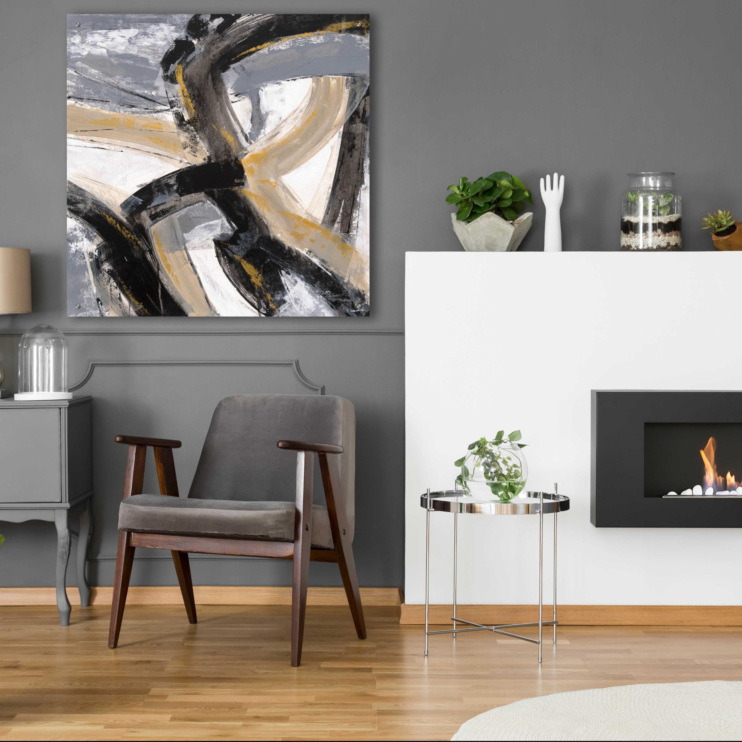 Urban Graffiti II Acrylic Glass Wall Art by Silvia Vassileva - 36x36 Inches Modern Abstract Painting for Living Room, Bedroom & Office Decor