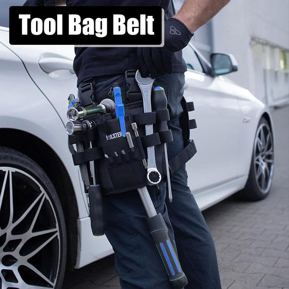 **Heavy Duty Leg Tool Bag - Adjustable Repair Tool Pouch with Belt Clip for Electricians, Mechanics & DIY - Multi-Purpose Leg Pocket Pouch for Automotive, Construction & Home Improvement Projects**