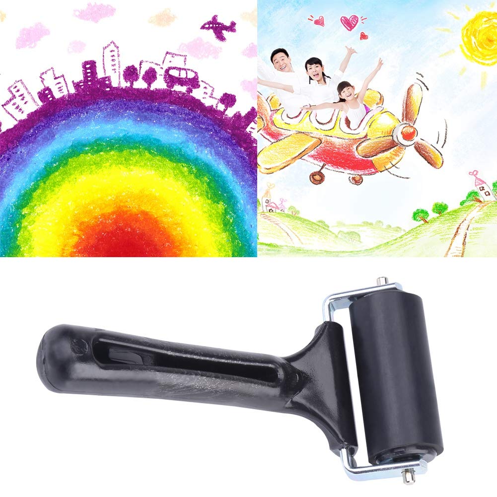 Walfront 2.36 Inch Rubber Brayer Roller - Paint Brush & Ink Applicator for Art, Craft & Oil Painting - Perfect for Printmaking, Block Printing & DIY Projects