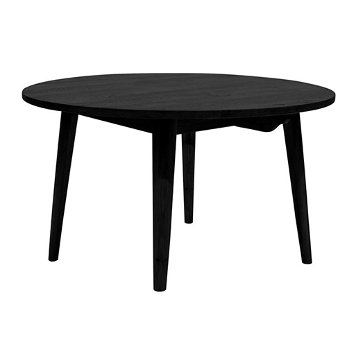 Vicchy 60 Inch Round Dining Table for 6 - Modern Black Wood Kitchen Table - Perfect for Small Spaces, Breakfast Nook & Family Gatherings
