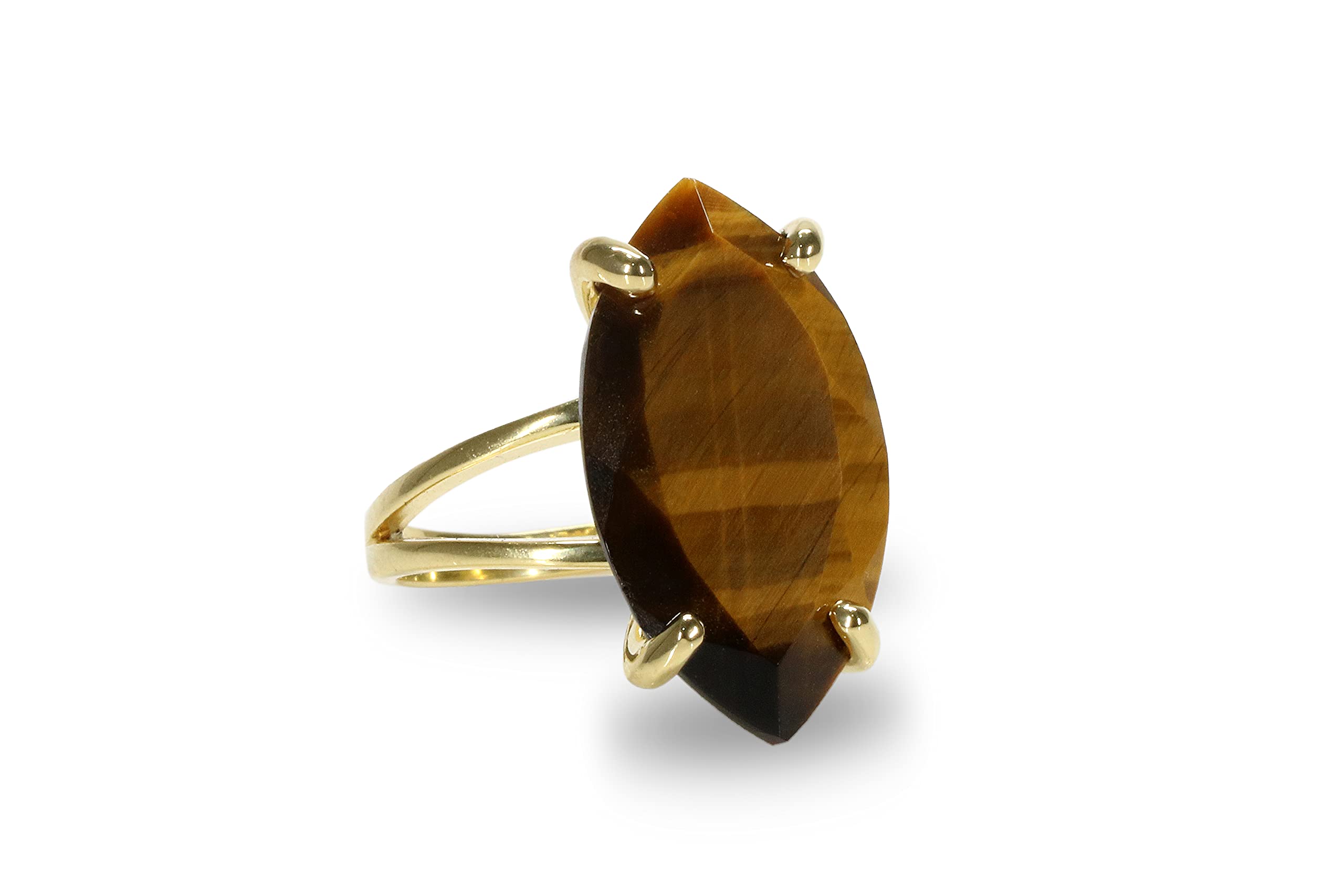 Elegant Marquise Tiger Eye Statement Ring for Women - 925 Sterling Silver Handcrafted Jewelry - Perfect for Formal Events, Casual Wear & Celebrations - Gift Box Included - Ideal for Weddings, Parties & Everyday Fashion