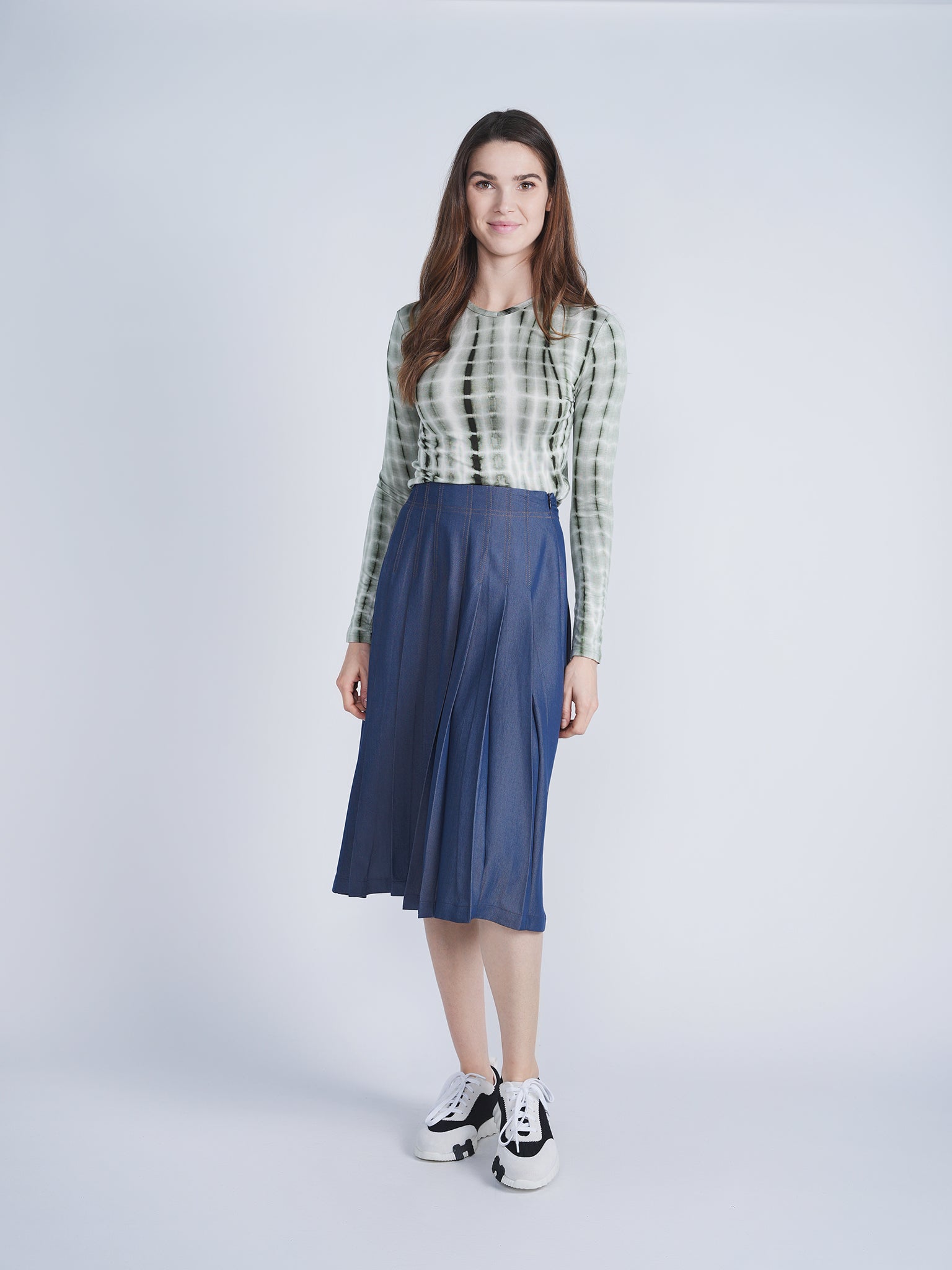 Stylish Women's Woven Denim Flare Skirt - High Waist A-Line Denim Midi Skirt for Casual Outfits & Boho Fashion | Perfect for Spring, Summer, and Fall Wear